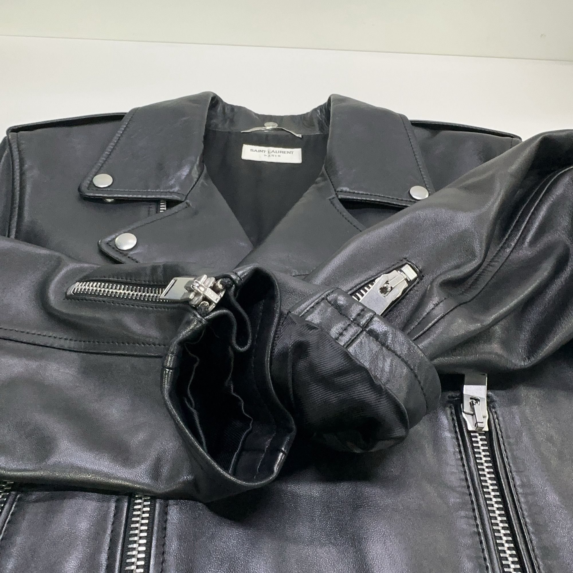Saint Laurent Paris Saint Laurent Classic Leather Biker Jacket Size L Size US L / EU 52-54 / 3 - 8 Thumbnail