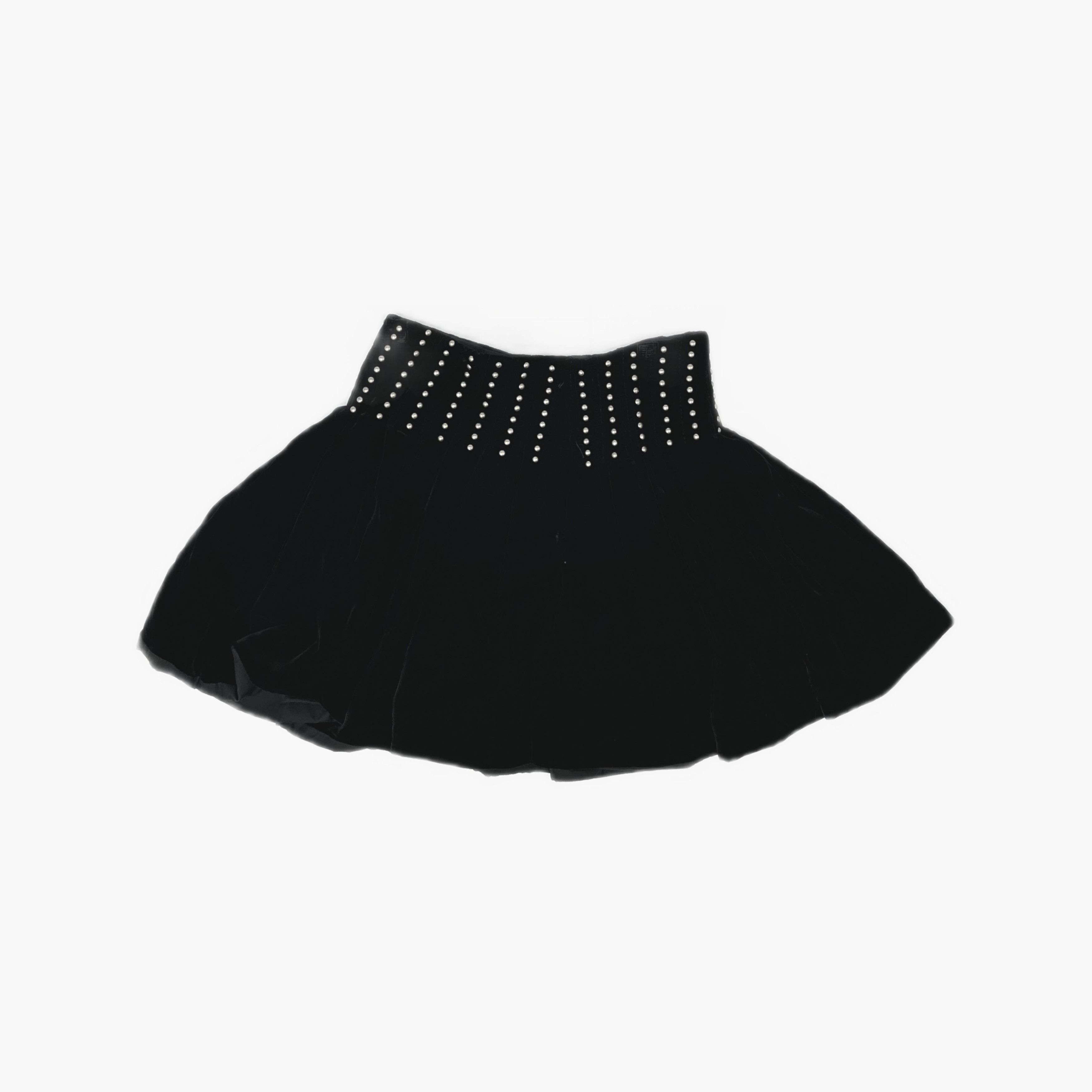 Saint Laurent Paris Saint Laurent Studded Velvet Mini Skirt FR 38 Size 27" / US 4 / IT 40 - 2 Thumbnail