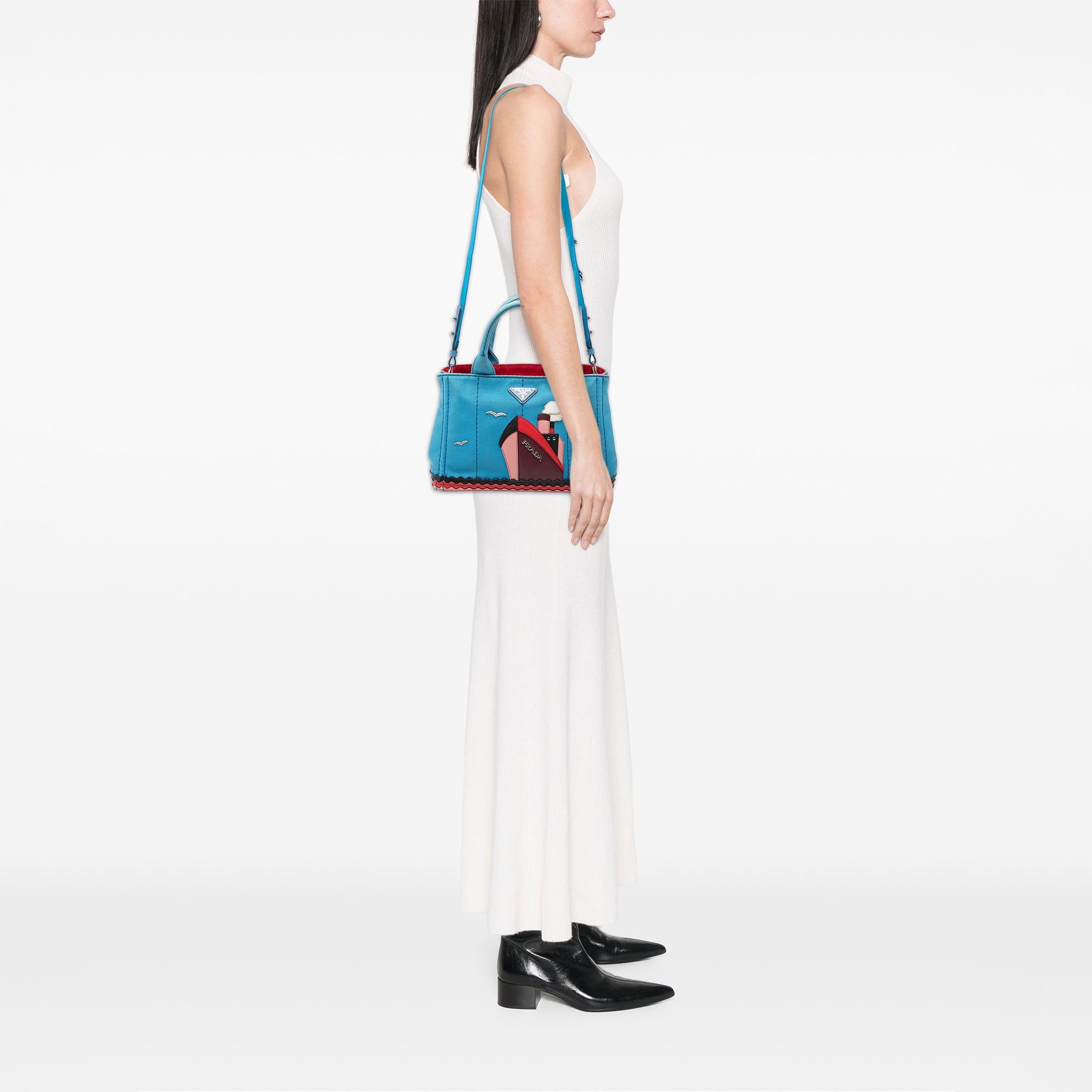 Prada Small Canvas Canapa Nautical Patch Satchel Size ONE SIZE - 6 Thumbnail
