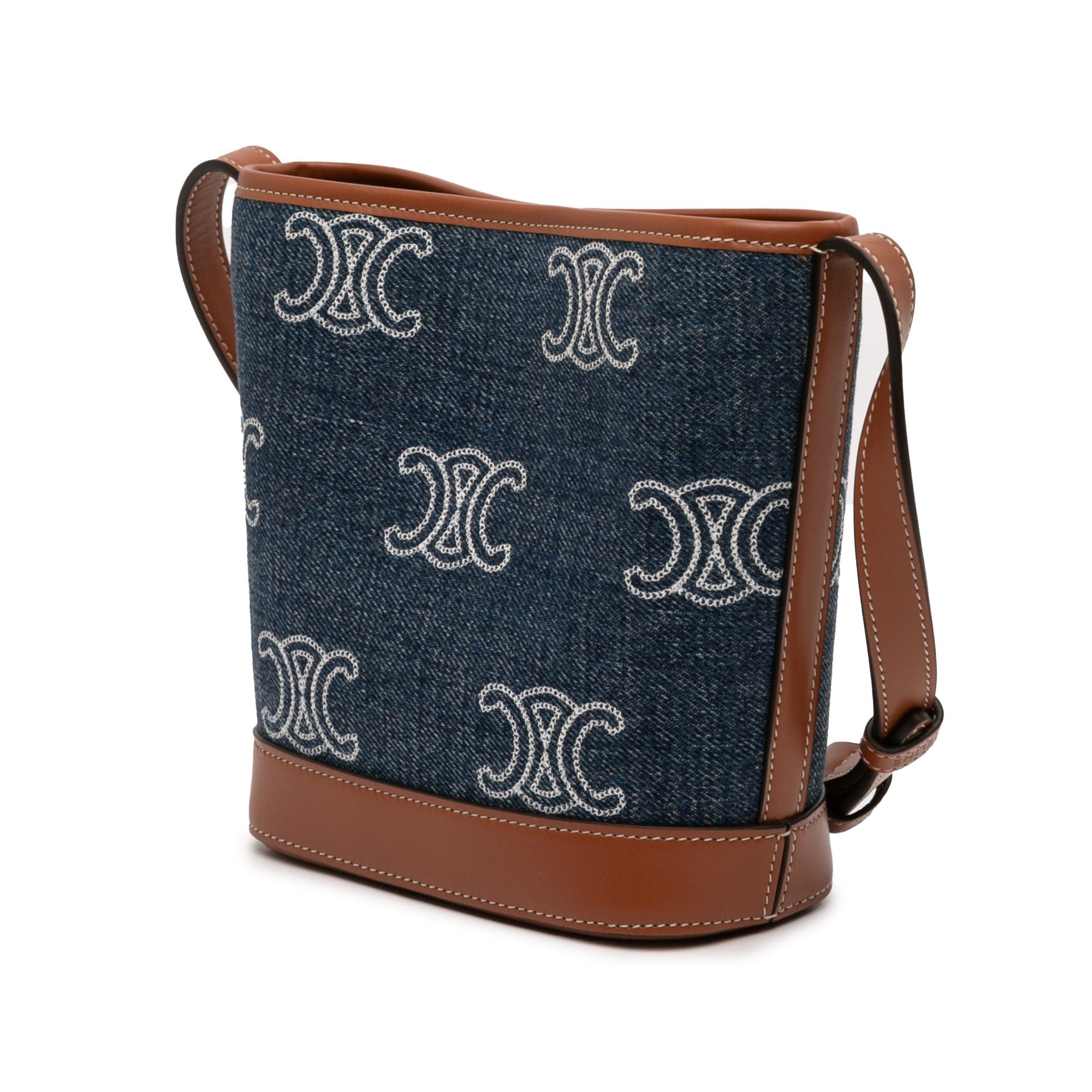 Celine Small Denim Cuir Triomphe Bucket Bag Size ONE SIZE - 2 Thumbnail
