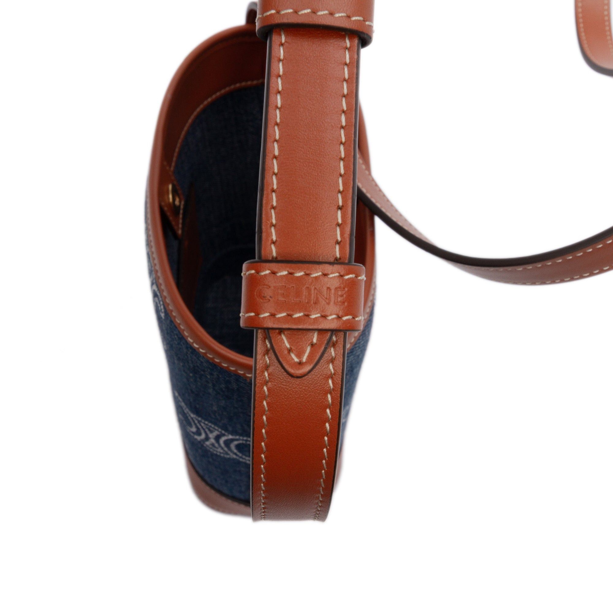 Celine Small Denim Cuir Triomphe Bucket Bag Size ONE SIZE - 6 Thumbnail