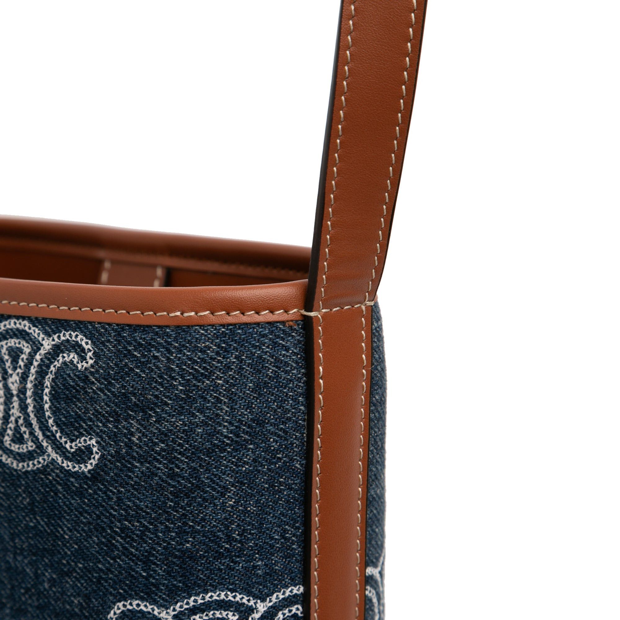 Celine Small Denim Cuir Triomphe Bucket Bag Size ONE SIZE - 5 Thumbnail