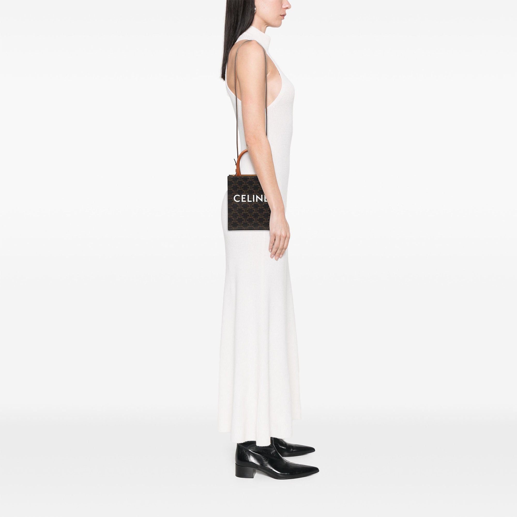 Celine Mini Triomphe Coated Canvas Vertical Cabas Satchel Size ONE SIZE - 7 Thumbnail