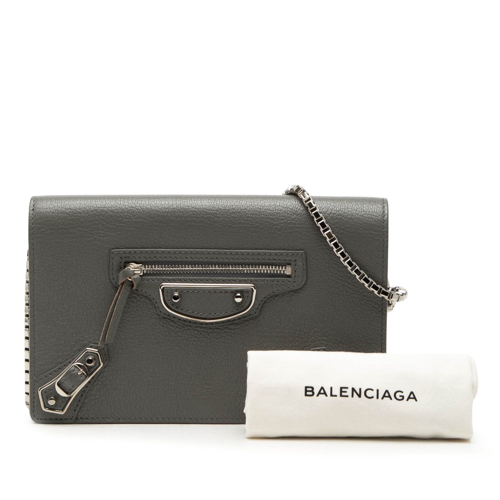 Balenciaga Chevre Motocross Metallic Edge Wallet on Chain Size ONE SIZE - 8 Thumbnail