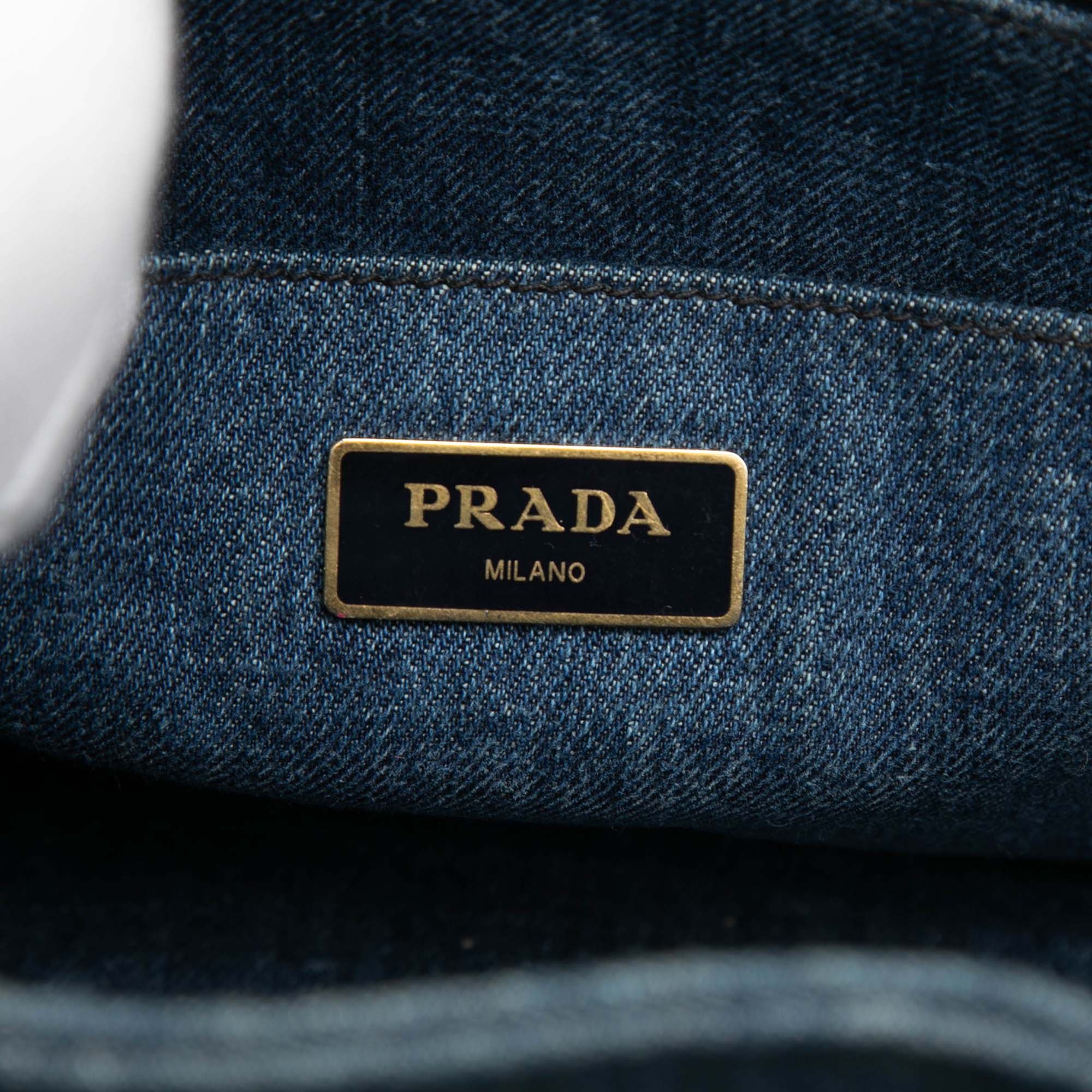 Prada Small Denim Canapa Logo Satchel Size ONE SIZE - 5 Thumbnail