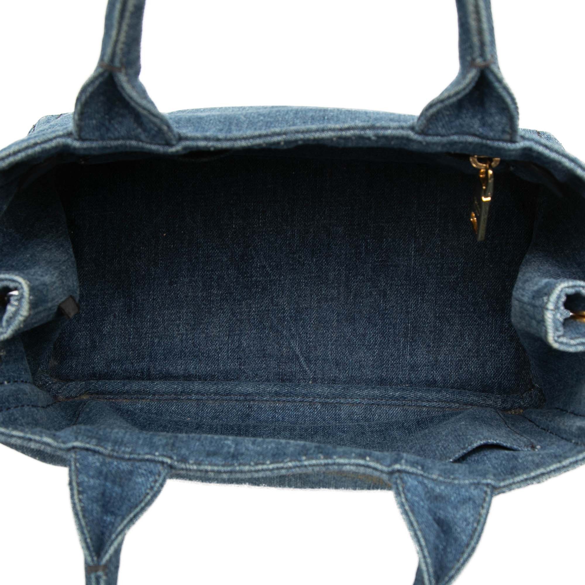 Prada Small Denim Canapa Logo Satchel Size ONE SIZE - 4 Thumbnail