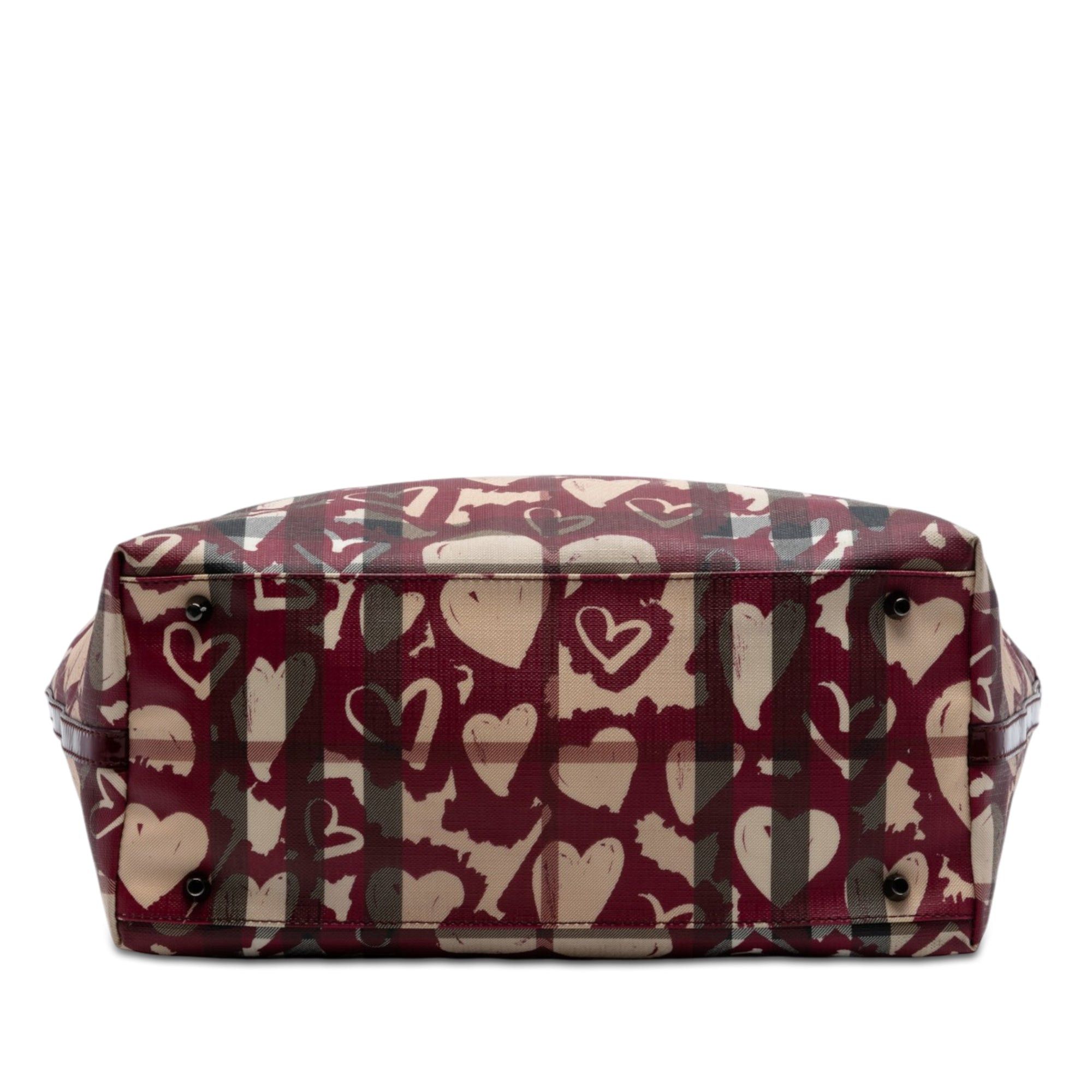 Burberry House Check Coated Canvas Hearts Gracie Tote Size ONE SIZE - 3 Thumbnail