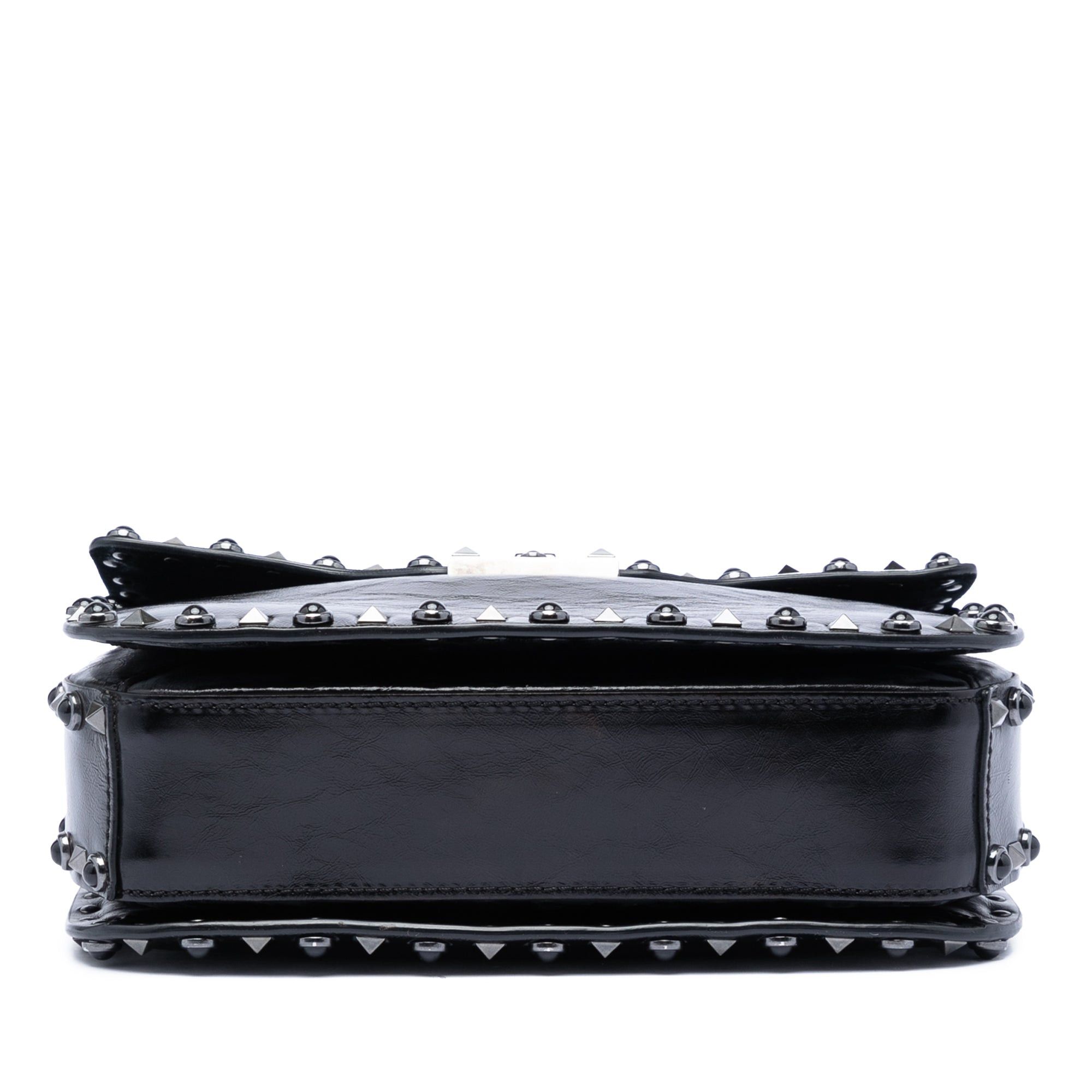 Valentino Medium Craquele Calfskin Guitar Strap Rockstud Rolling Flap Crossbody Size ONE SIZE - 3 Thumbnail