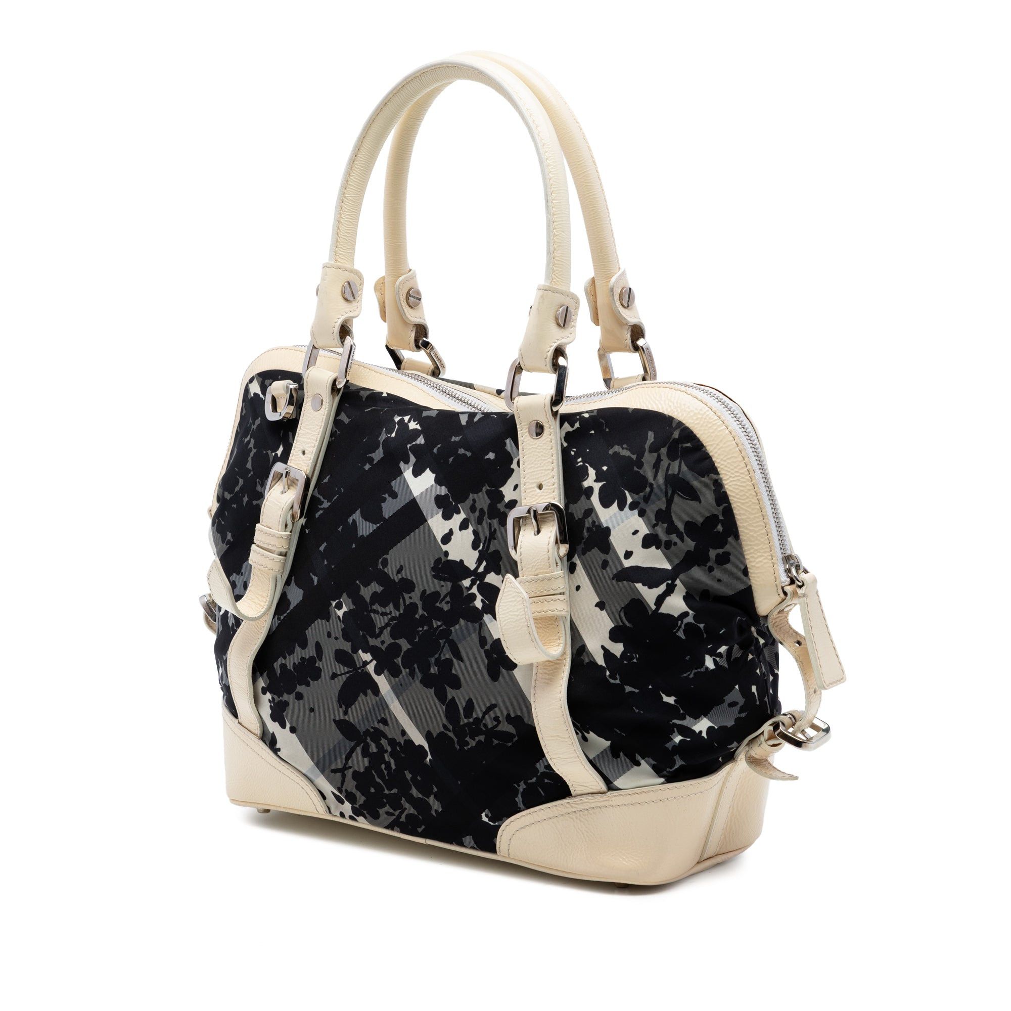 Burberry Floral Beat Check Nylon and Patent Foley Satchel Size ONE SIZE - 2 Thumbnail