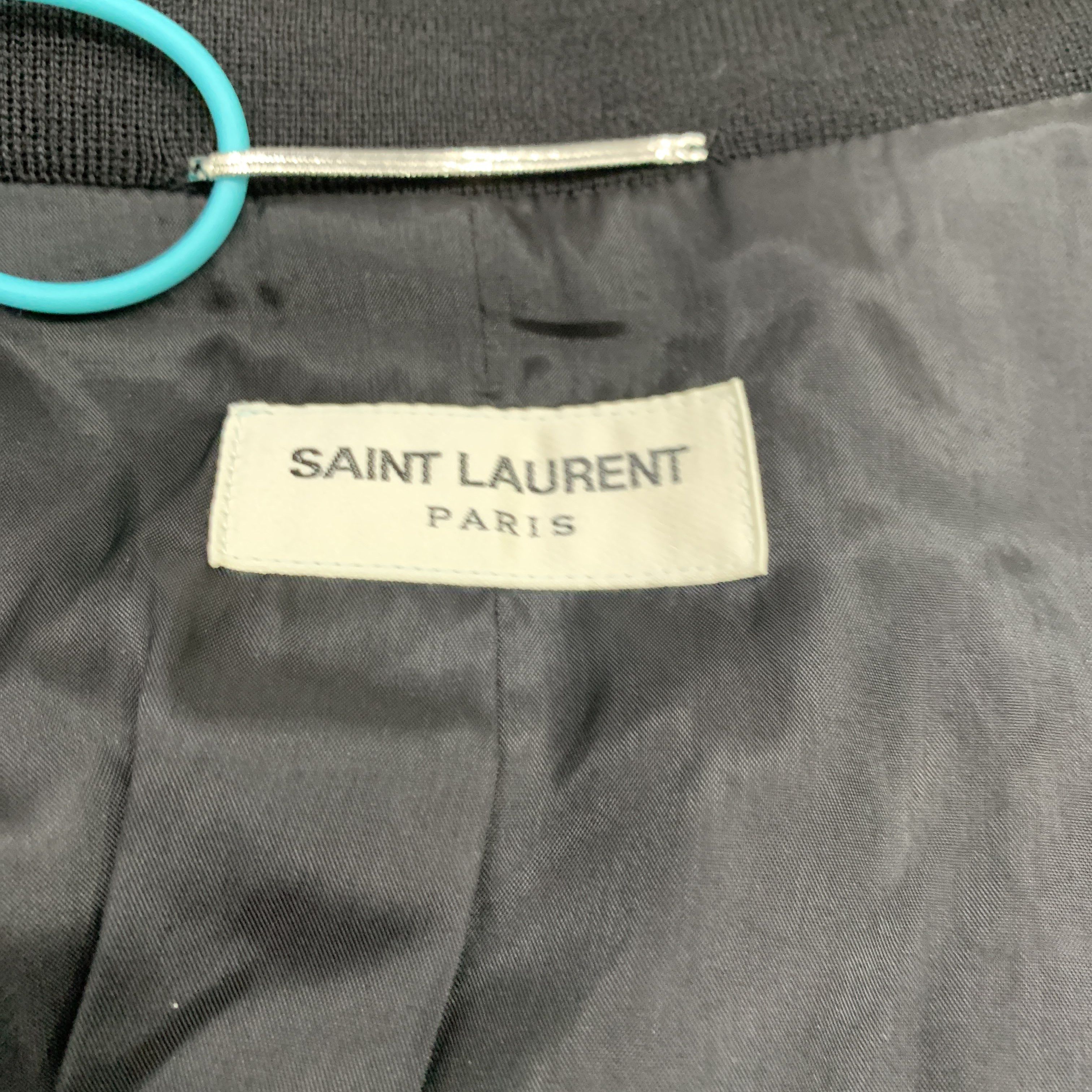 Saint Laurent Paris Saint Laurent Contrast Trim Track Jacket Size 52 Size US L / EU 52-54 / 3 - 2 Thumbnail