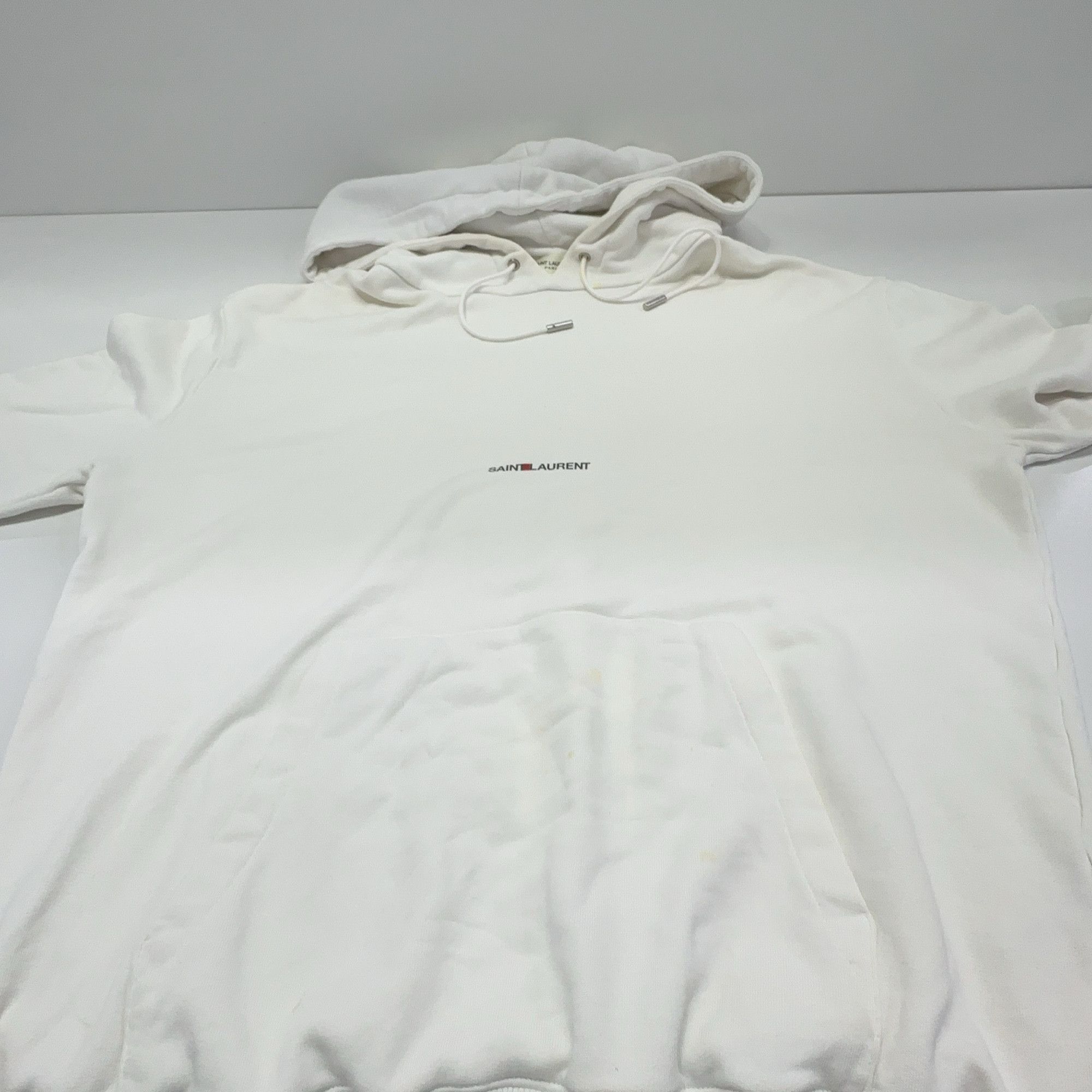 Saint Laurent Paris Saint Laurent White Logo Hoodie Size S Size US S / EU 44-46 / 1 - 13 Thumbnail