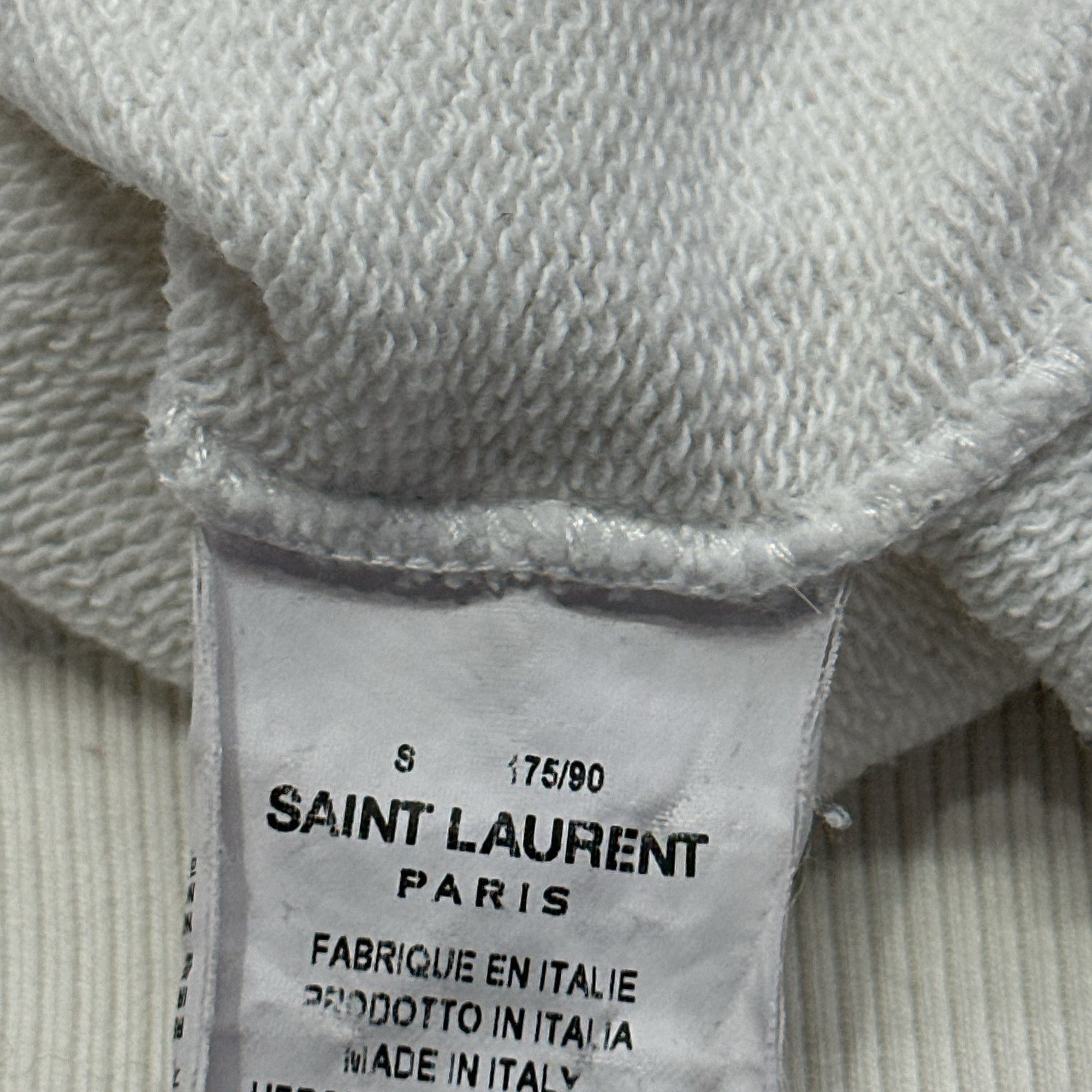 Saint Laurent Paris Saint Laurent White Logo Hoodie Size S Size US S / EU 44-46 / 1 - 4 Thumbnail