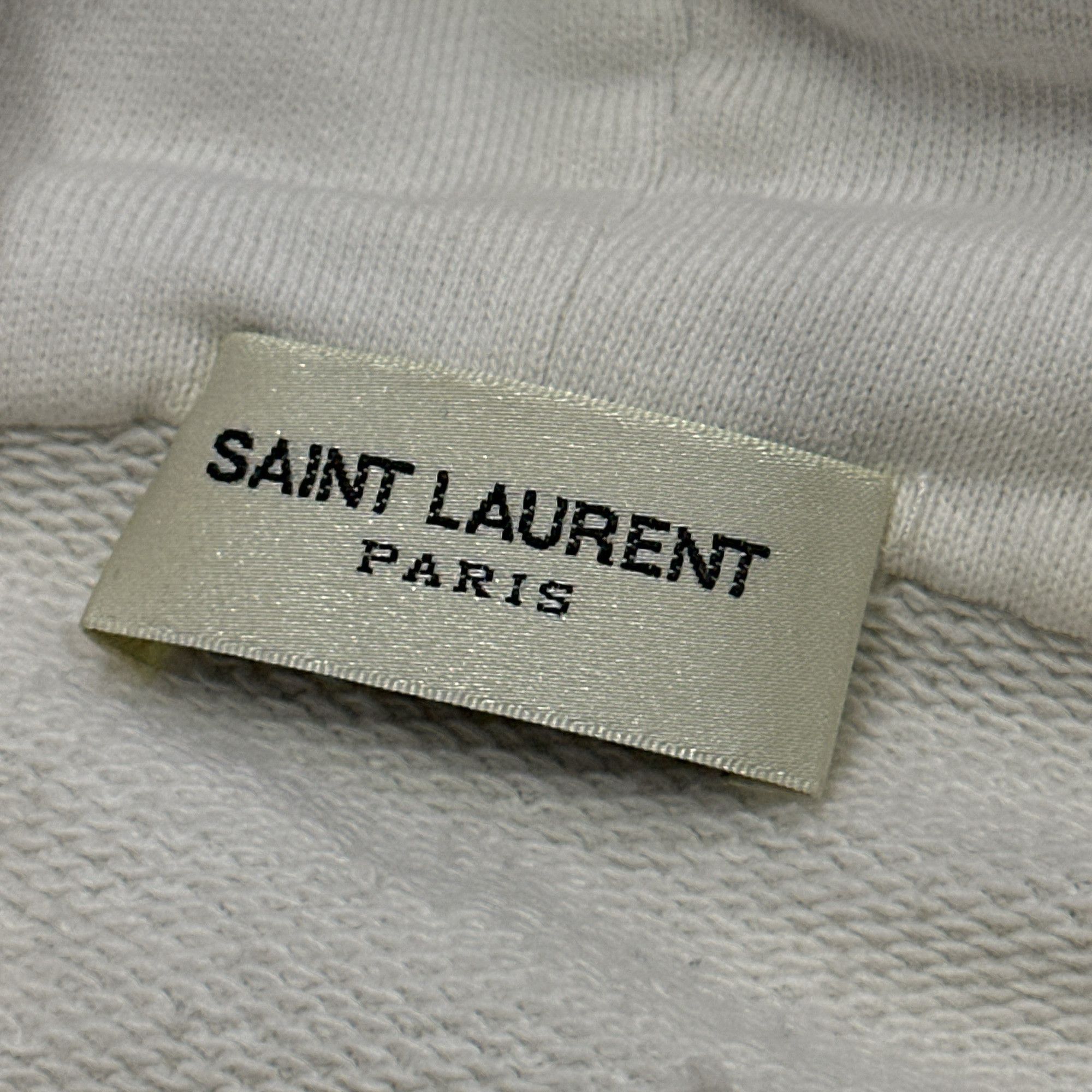Saint Laurent Paris Saint Laurent White Logo Hoodie Size S Size US S / EU 44-46 / 1 - 7 Thumbnail