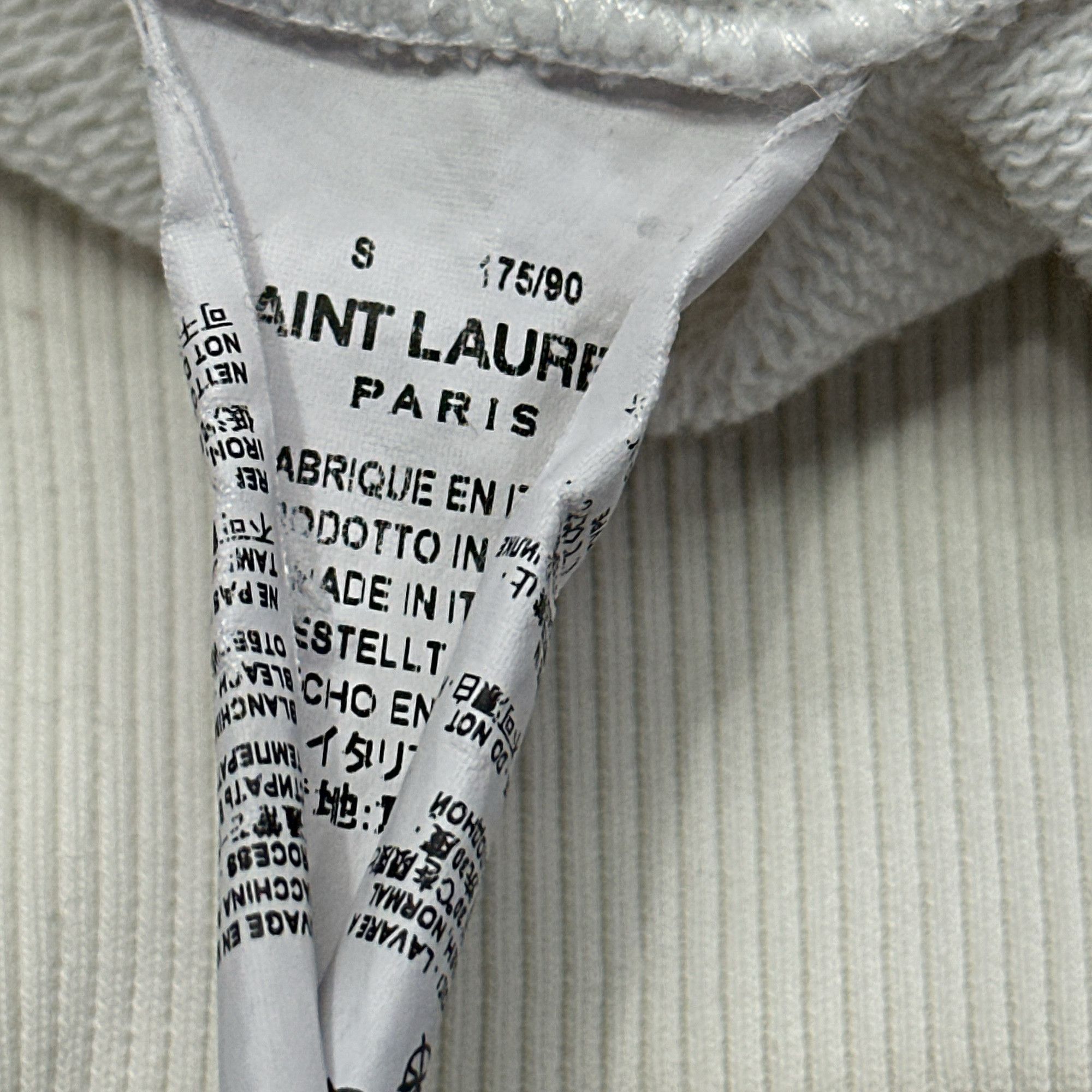 Saint Laurent Paris Saint Laurent White Logo Hoodie Size S Size US S / EU 44-46 / 1 - 5 Thumbnail