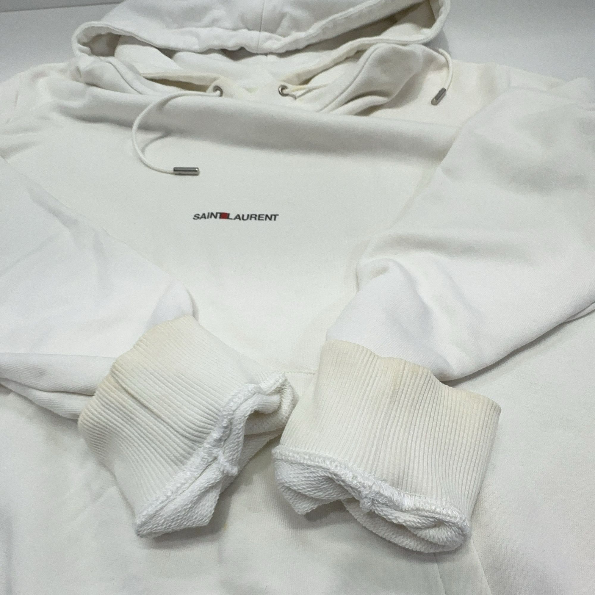 Saint Laurent Paris Saint Laurent White Logo Hoodie Size S Size US S / EU 44-46 / 1 - 17 Thumbnail