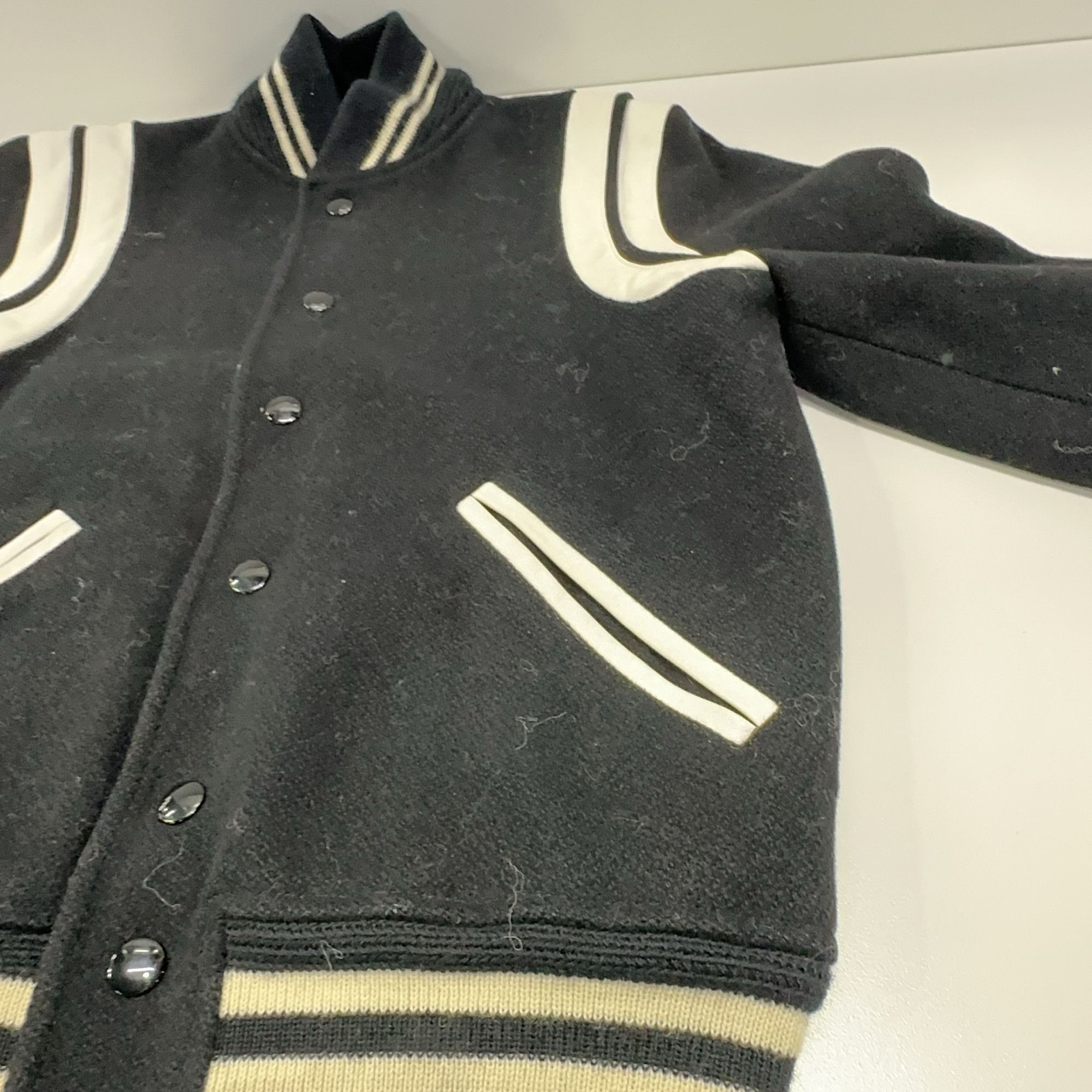 Saint Laurent Paris Saint Laurent Leather Trim Varsity Jacket Size 36 Size XS / US 0-2 / IT 36-38 - 9 Thumbnail