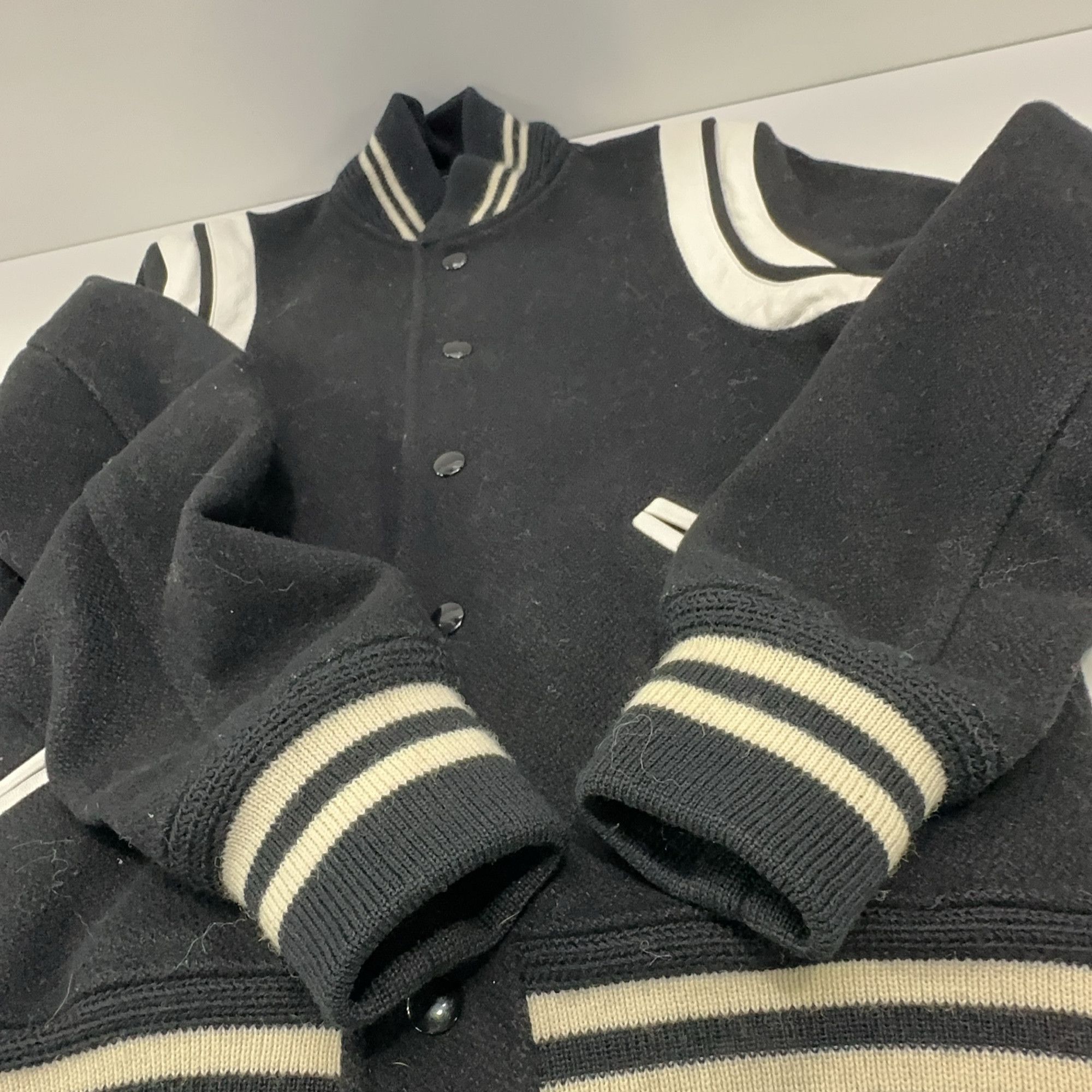 Saint Laurent Paris Saint Laurent Leather Trim Varsity Jacket Size 36 Size XS / US 0-2 / IT 36-38 - 12 Thumbnail