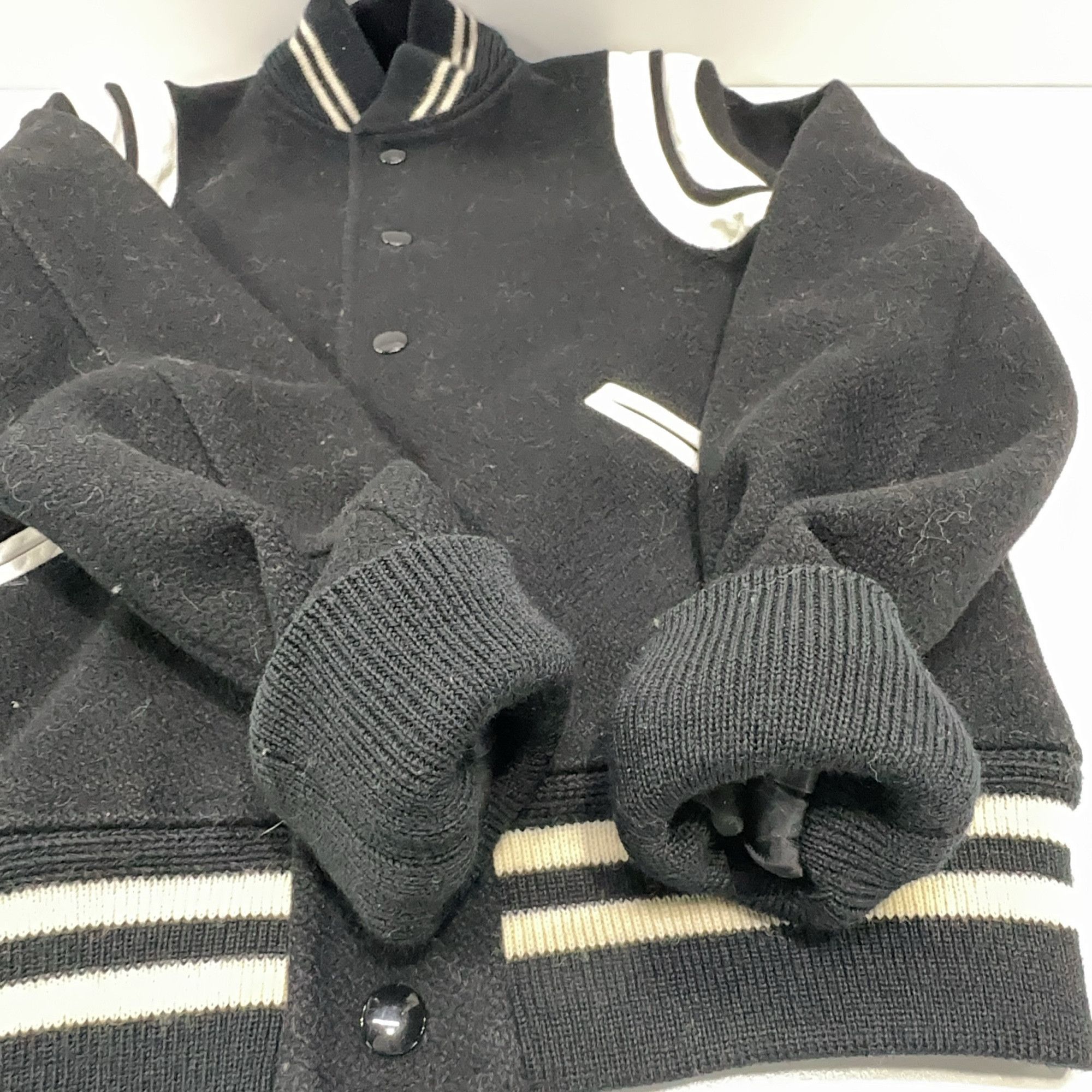 Saint Laurent Paris Saint Laurent Leather Trim Varsity Jacket Size 36 Size XS / US 0-2 / IT 36-38 - 13 Thumbnail