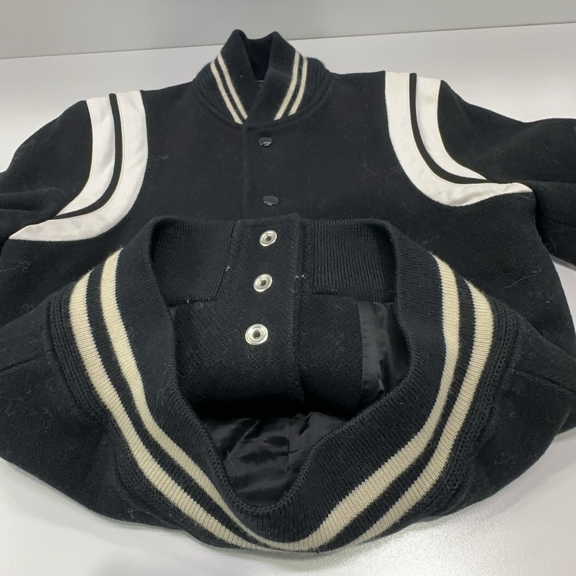 Saint Laurent Paris Saint Laurent Leather Trim Varsity Jacket Size 36 Size XS / US 0-2 / IT 36-38 - 10 Thumbnail