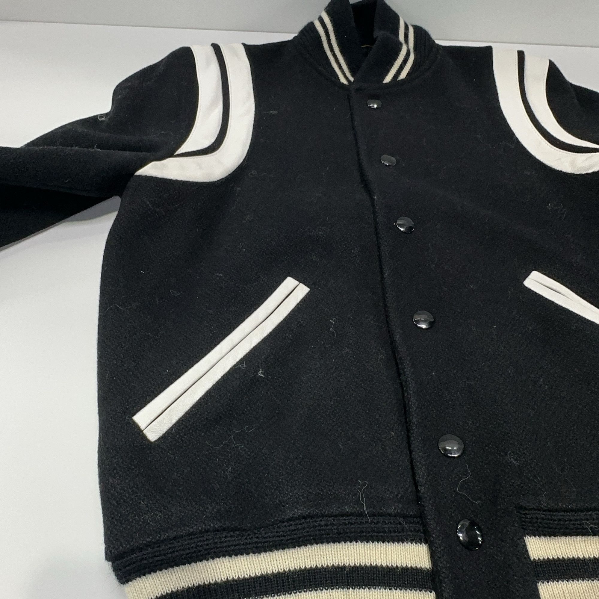 Saint Laurent Paris Saint Laurent Leather Trim Varsity Jacket Size 36 Size XS / US 0-2 / IT 36-38 - 8 Thumbnail
