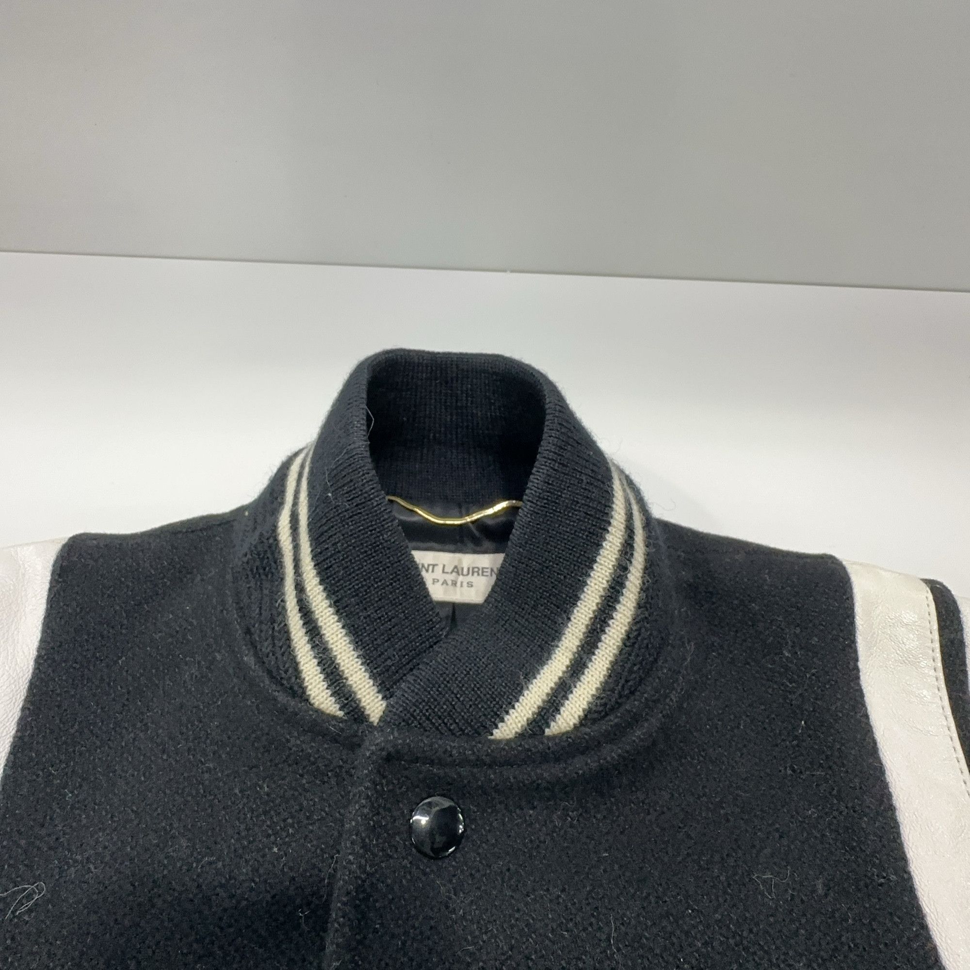 Saint Laurent Paris Saint Laurent Leather Trim Varsity Jacket Size 36 Size XS / US 0-2 / IT 36-38 - 6 Thumbnail