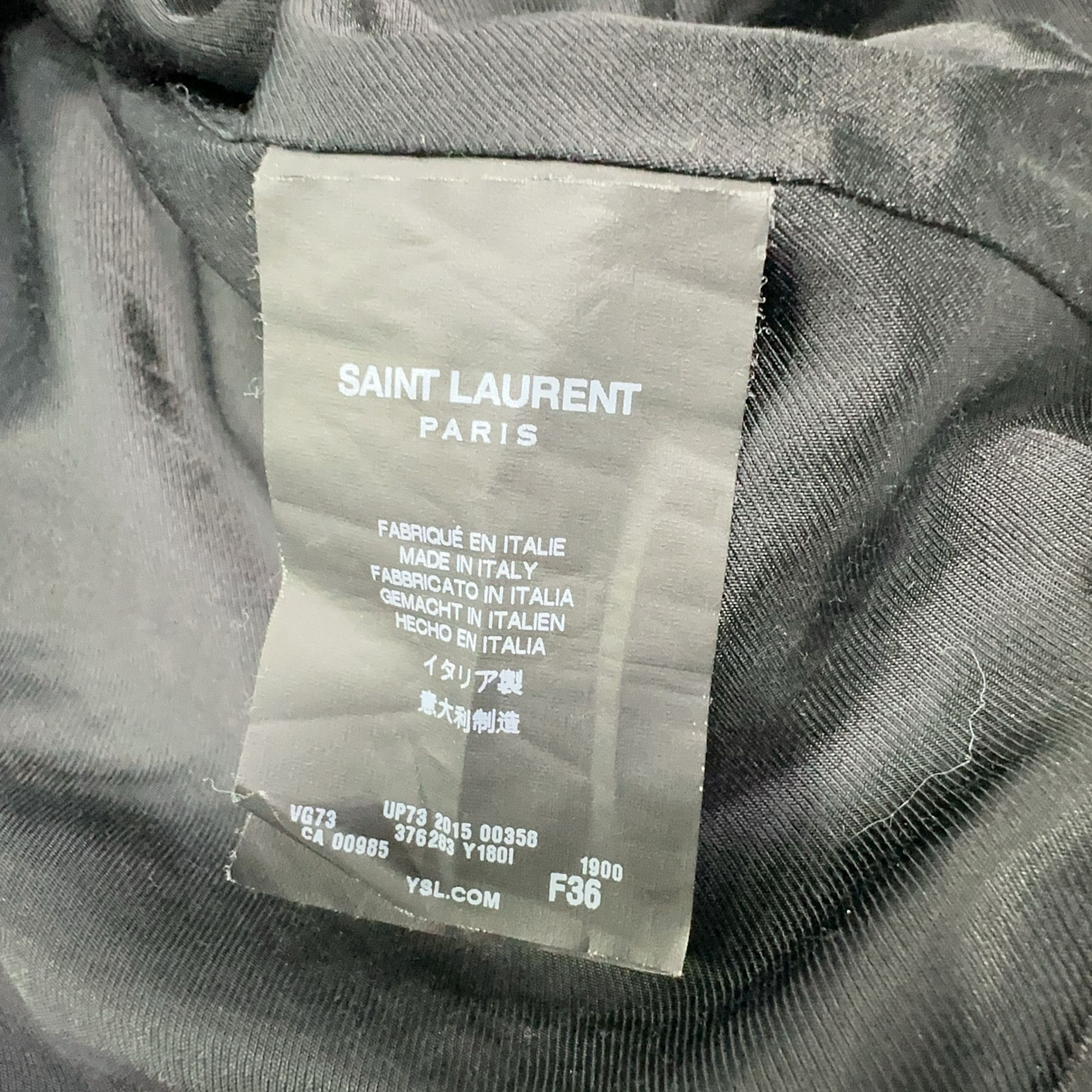 Saint Laurent Paris Saint Laurent Leather Trim Varsity Jacket Size 36 Size XS / US 0-2 / IT 36-38 - 4 Thumbnail