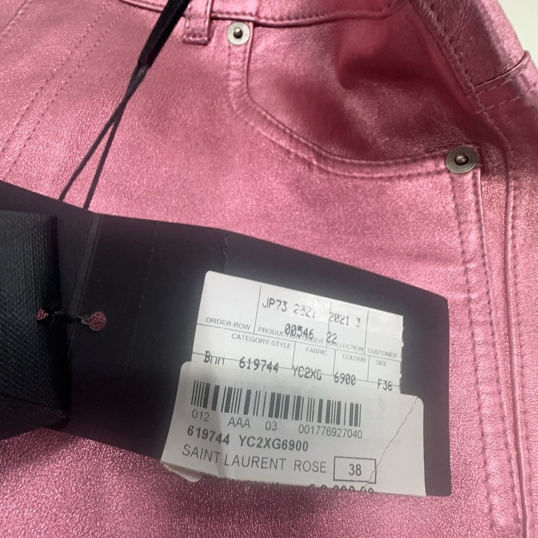 Saint Laurent Paris Saint Laurent Metallic Leather Pants F38 Size 27" / US 4 / IT 40 - 3 Thumbnail