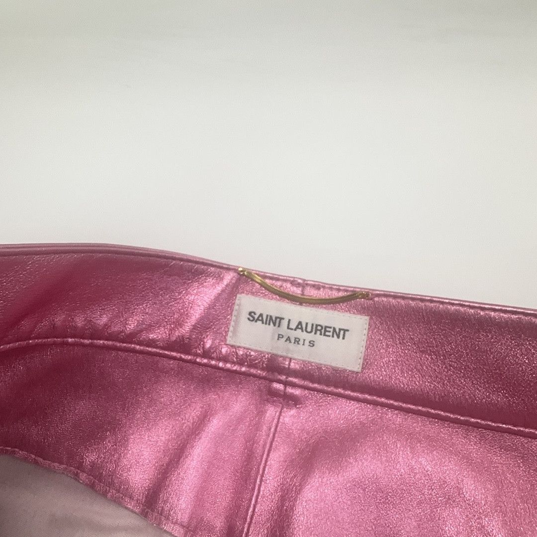 Saint Laurent Paris Saint Laurent Metallic Leather Pants F38 Size 27" / US 4 / IT 40 - 4 Thumbnail