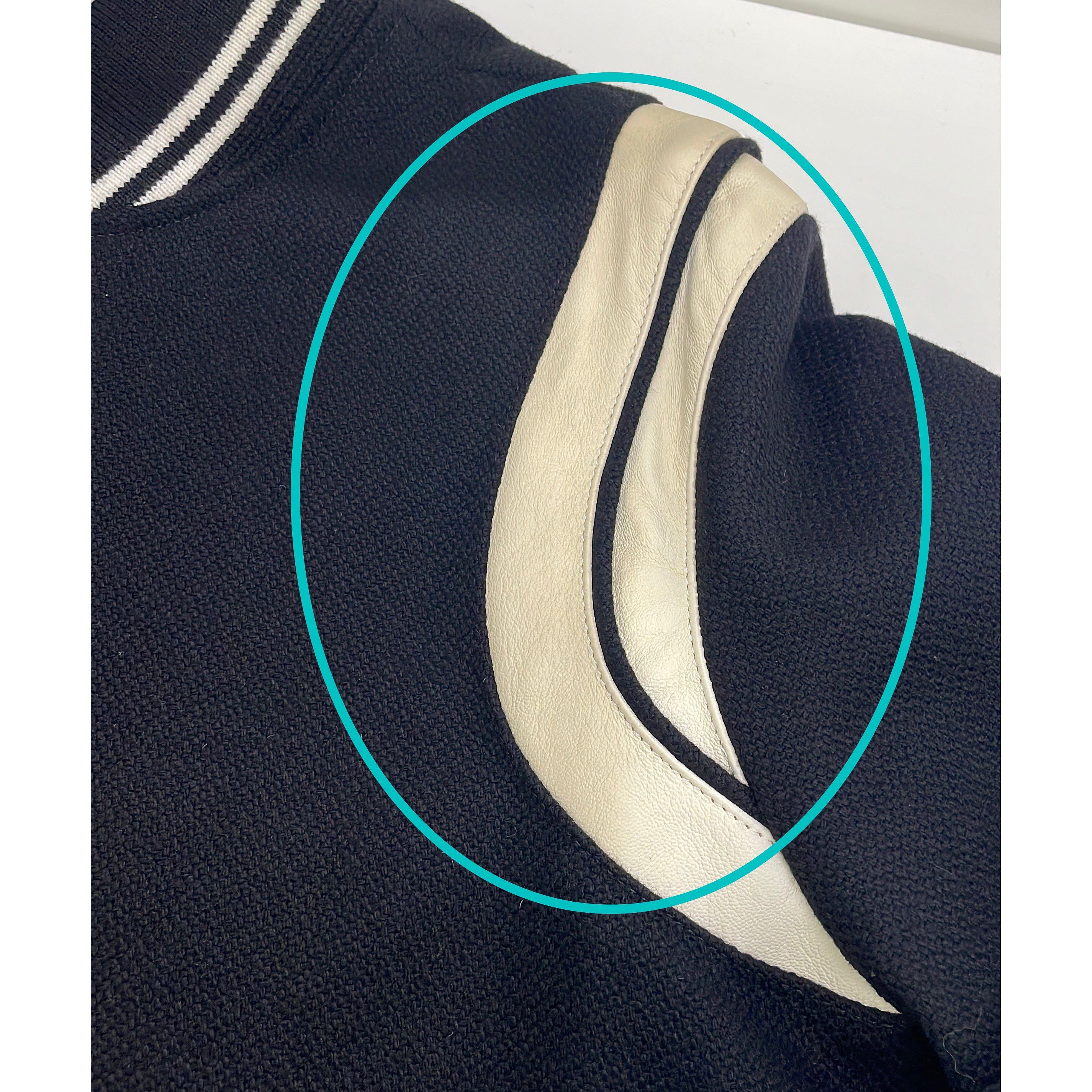 Saint Laurent Paris Saint Laurent Leather Detail Varsity Jacket Size 48 Size US M / EU 48-50 / 2 - 6 Thumbnail