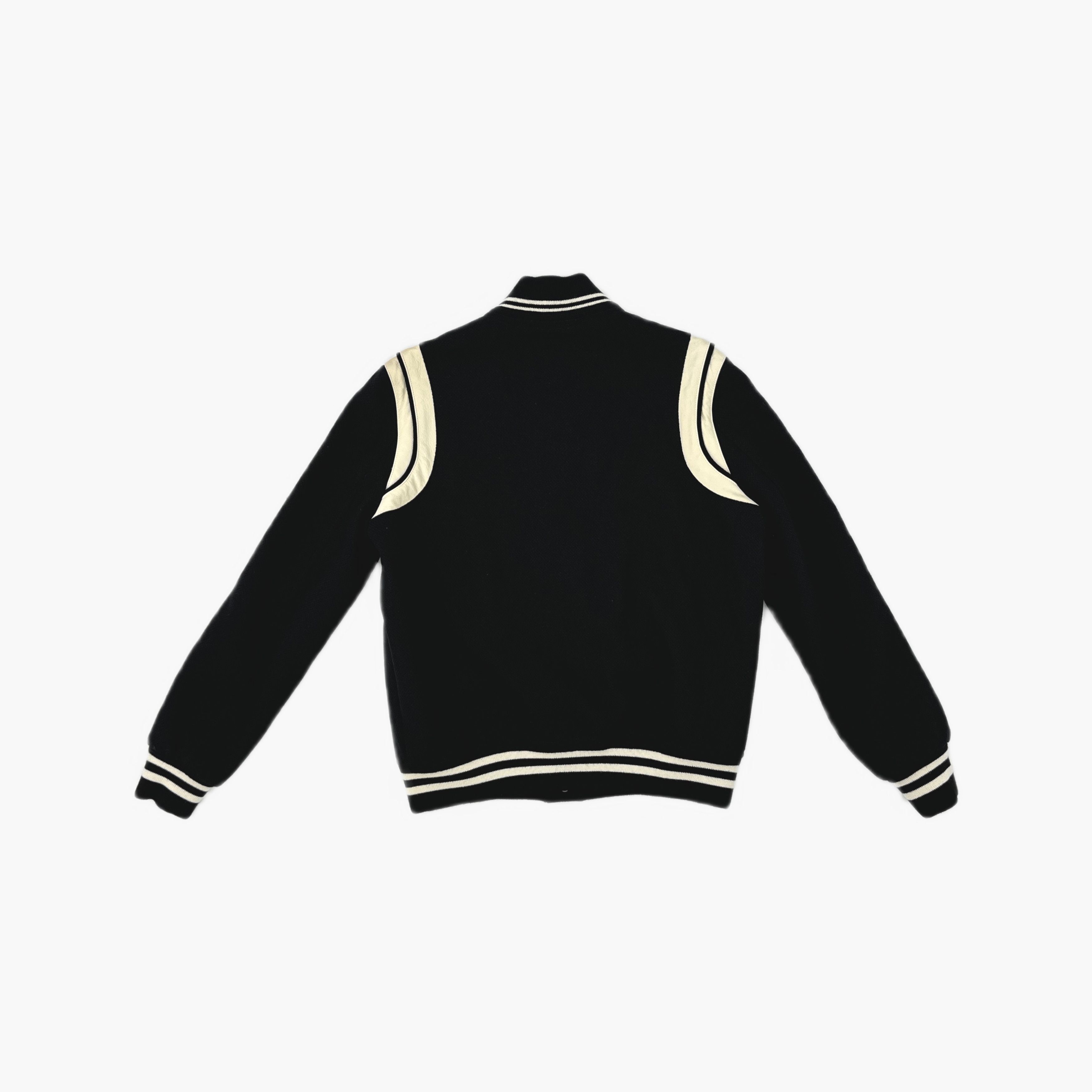 Saint Laurent Paris Saint Laurent Leather Detail Varsity Jacket Size 48 Size US M / EU 48-50 / 2 - 2 Thumbnail