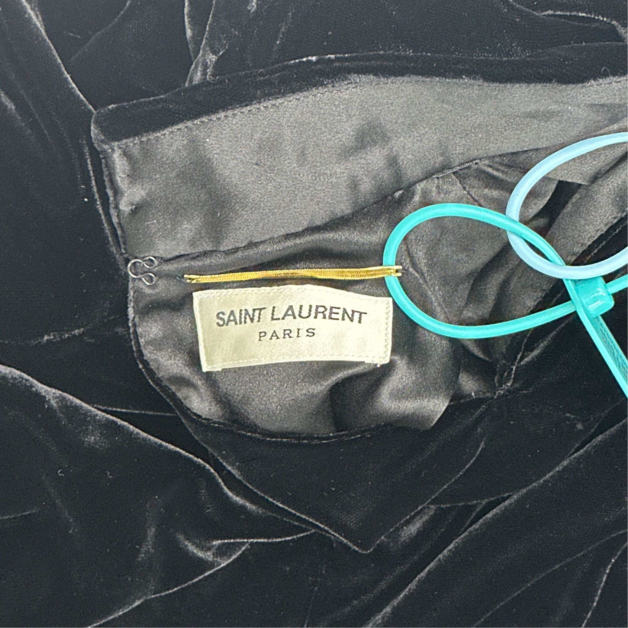 Saint Laurent Paris Saint Laurent Velvet Mini Dress Size FR 42 Size M / US 6-8 / IT 42-44 - 3 Thumbnail