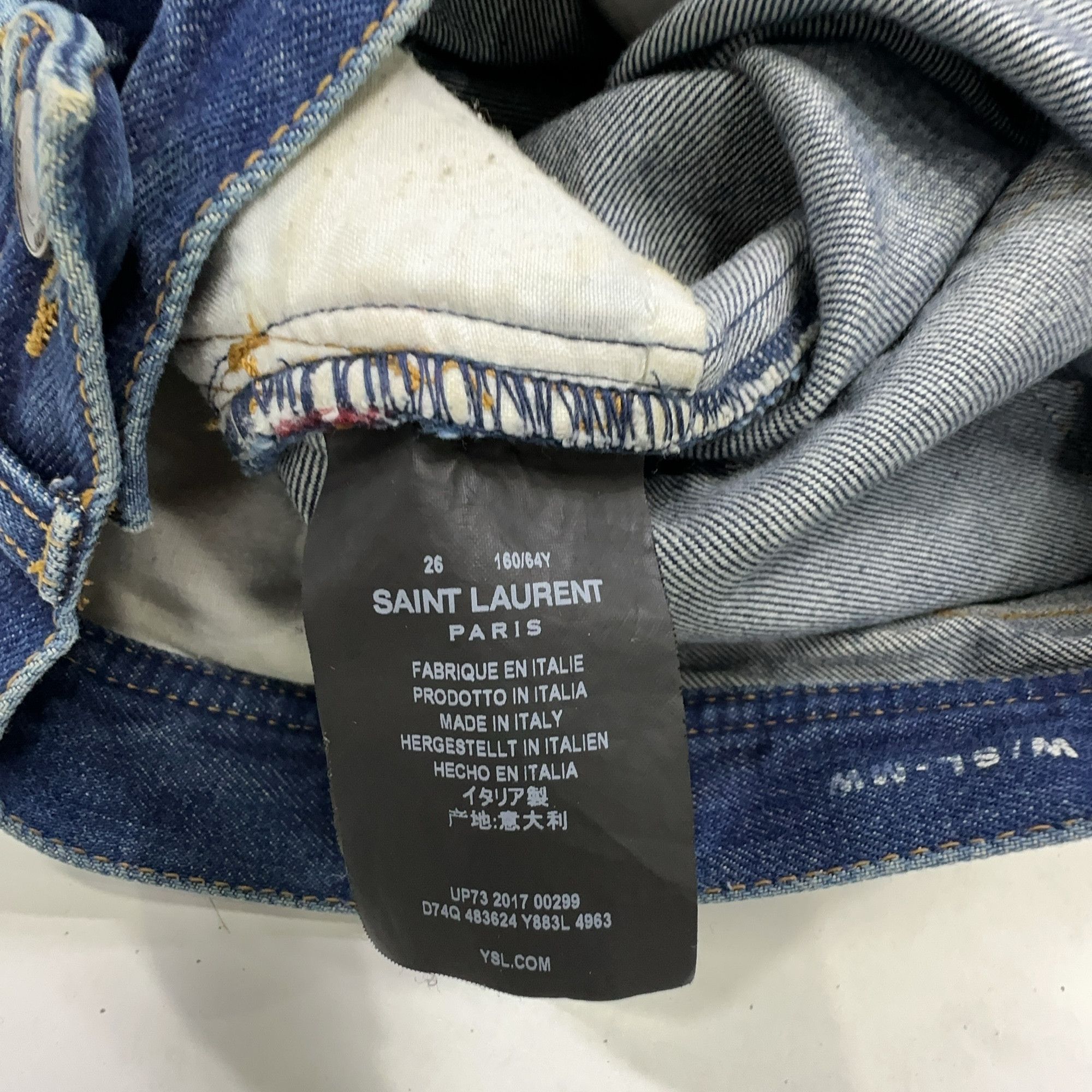 Saint Laurent Paris Saint Laurent Embroidered Jeans Size 26 Size 26" / US 2 / IT 38 - 3 Thumbnail