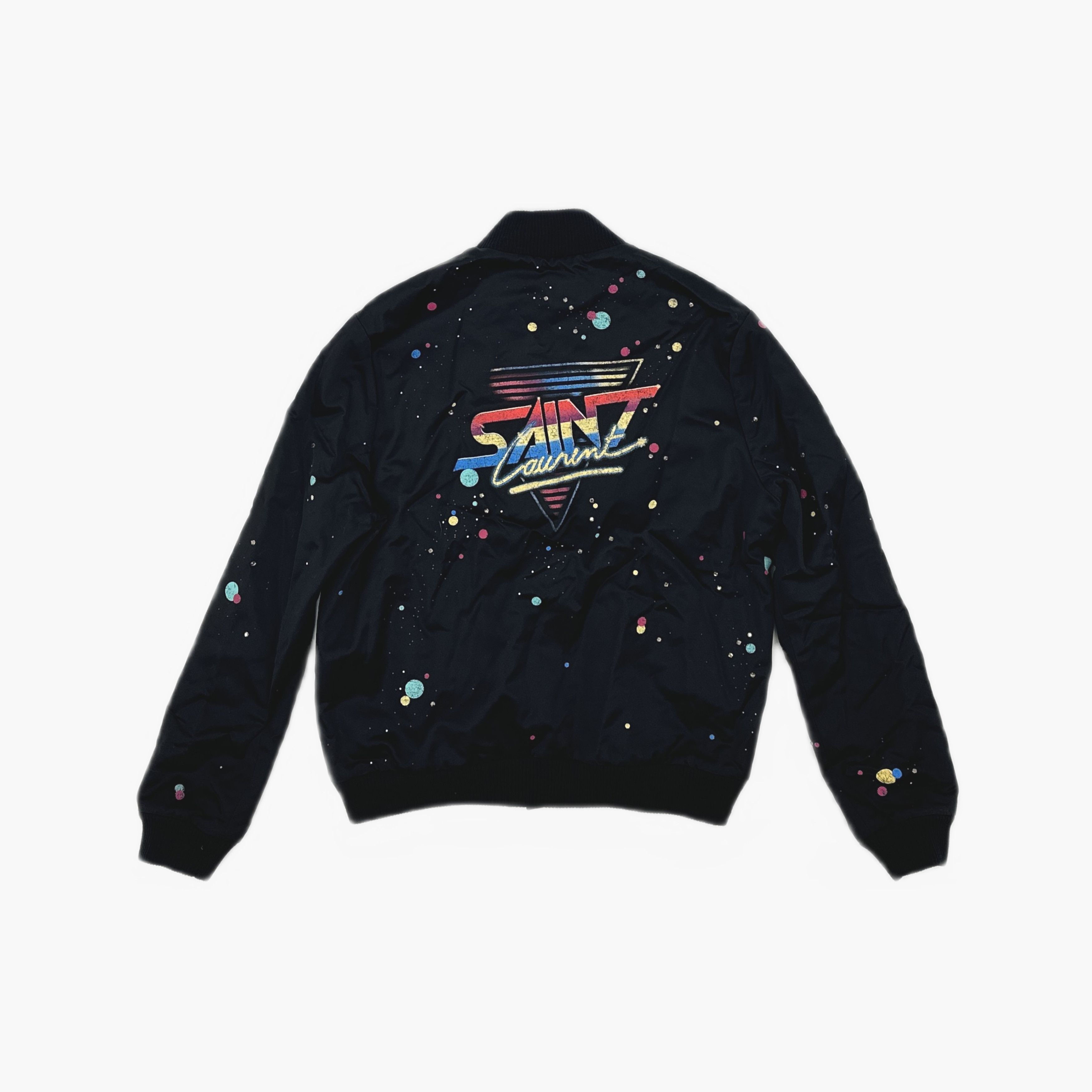 Saint Laurent Paris Saint Laurent Polka Dot Studded Bomber Jacket Size 38 Size S / US 4 / IT 40 - 2 Thumbnail