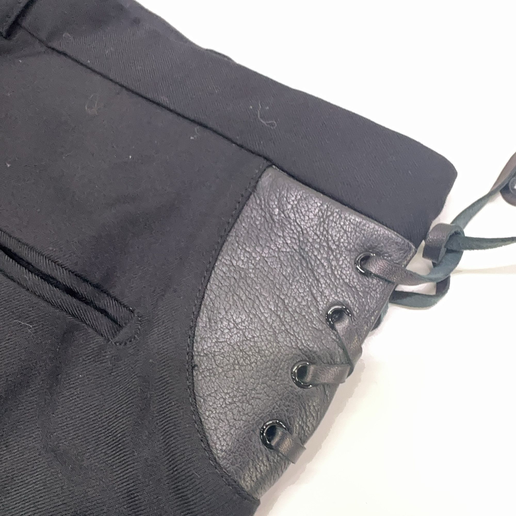 Saint Laurent Paris Saint Laurent Leather Lace-Up Wool Pants Size 50 Size US 34 / EU 50 - 12 Thumbnail