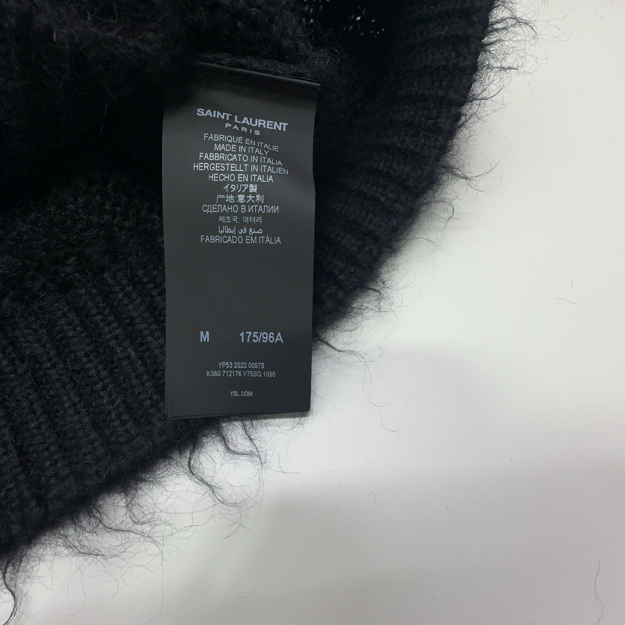 Saint Laurent Paris Saint Laurent Mohair Logo Sweater Size M Size US M / EU 48-50 / 2 - 2 Thumbnail