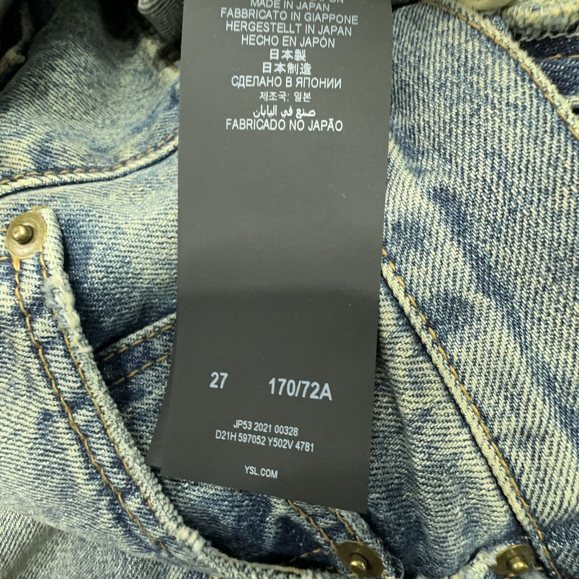 Saint Laurent Paris Saint Laurent Distressed Denim Jeans Size 27 Size US 27 - 4 Thumbnail