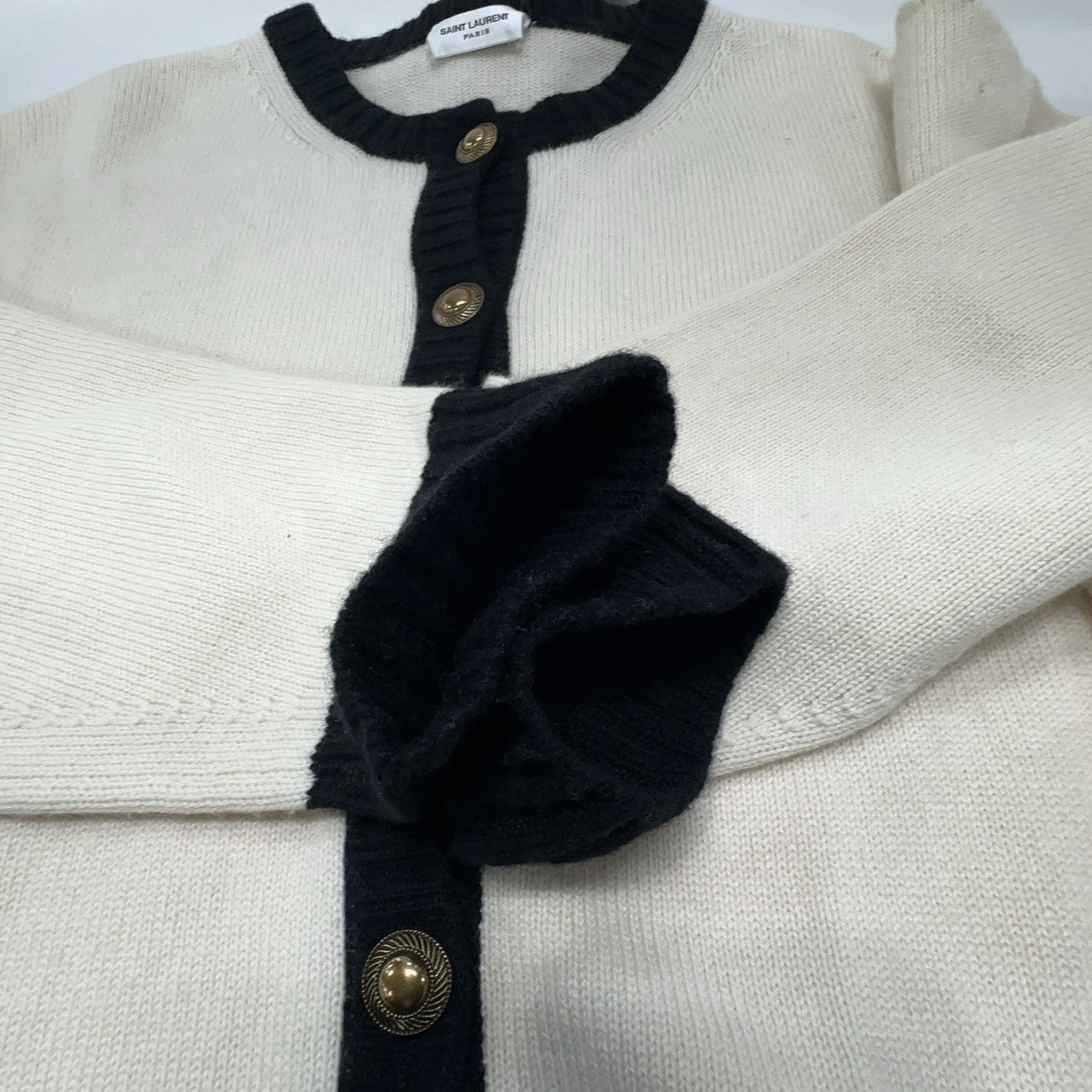 Saint Laurent Paris Saint Laurent Contrast Cashmere Cardigan Size S Size S / US 4 / IT 40 - 7 Thumbnail