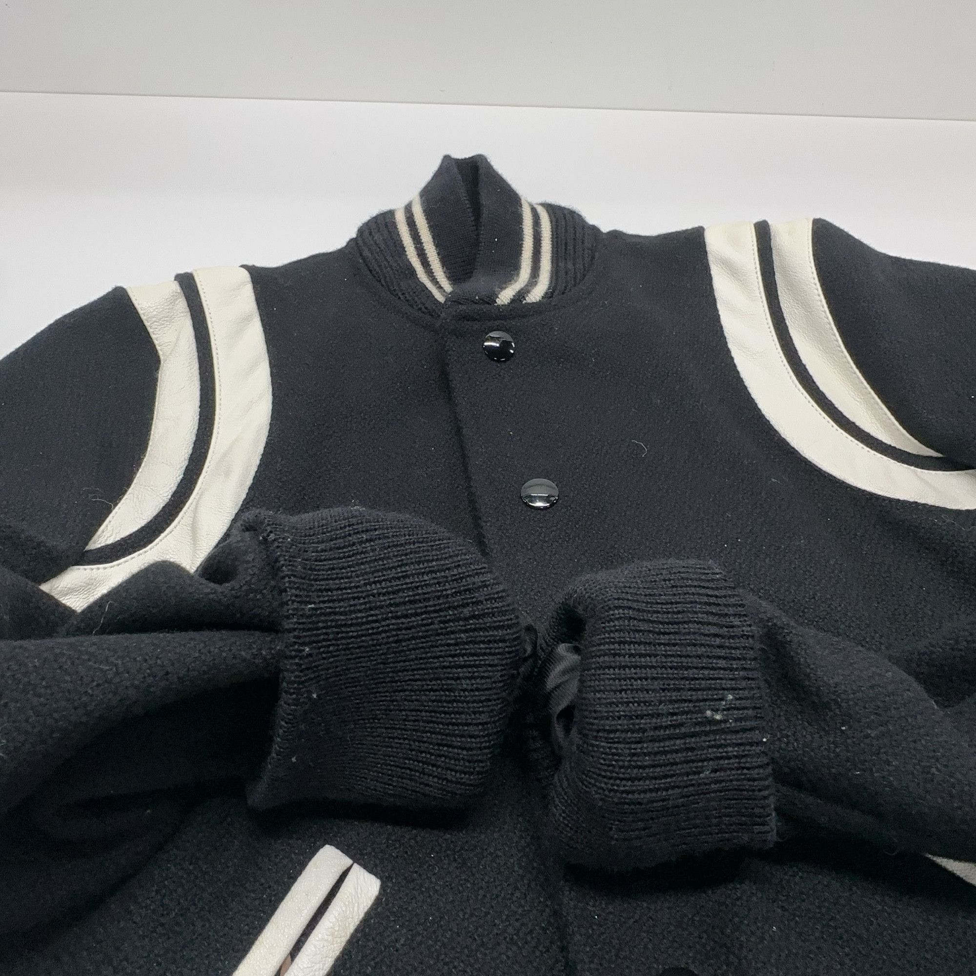 Saint Laurent Paris Saint Laurent Leather Trim Varsity Jacket Size 34 Size XS / US 0-2 / IT 36-38 - 6 Thumbnail