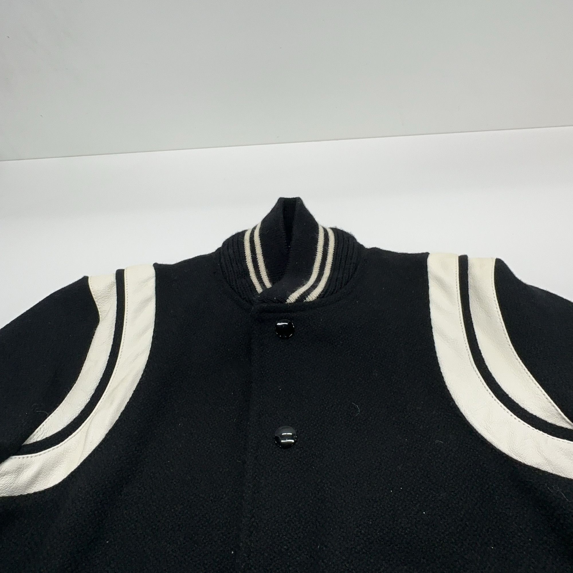 Saint Laurent Paris Saint Laurent Leather Trim Varsity Jacket Size 34 Size XS / US 0-2 / IT 36-38 - 7 Thumbnail
