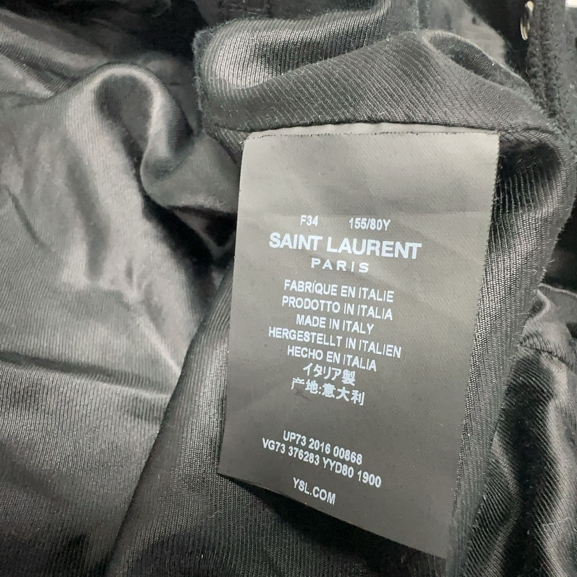 Saint Laurent Paris Saint Laurent Leather Trim Varsity Jacket Size 34 Size XS / US 0-2 / IT 36-38 - 3 Thumbnail
