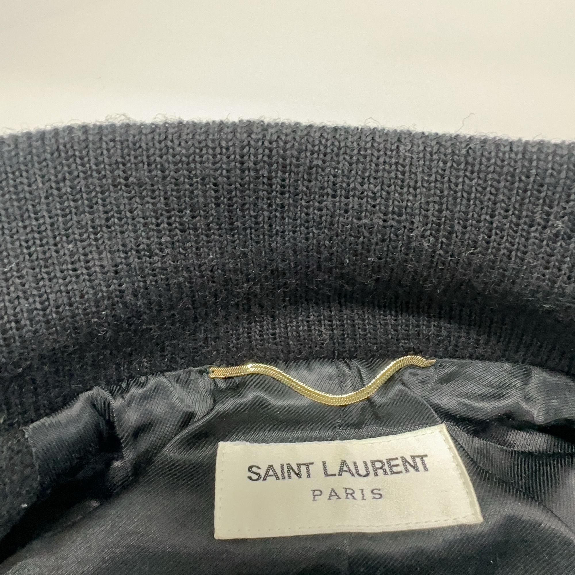 Saint Laurent Paris Saint Laurent Leather Trim Varsity Jacket Size 34 Size XS / US 0-2 / IT 36-38 - 4 Thumbnail