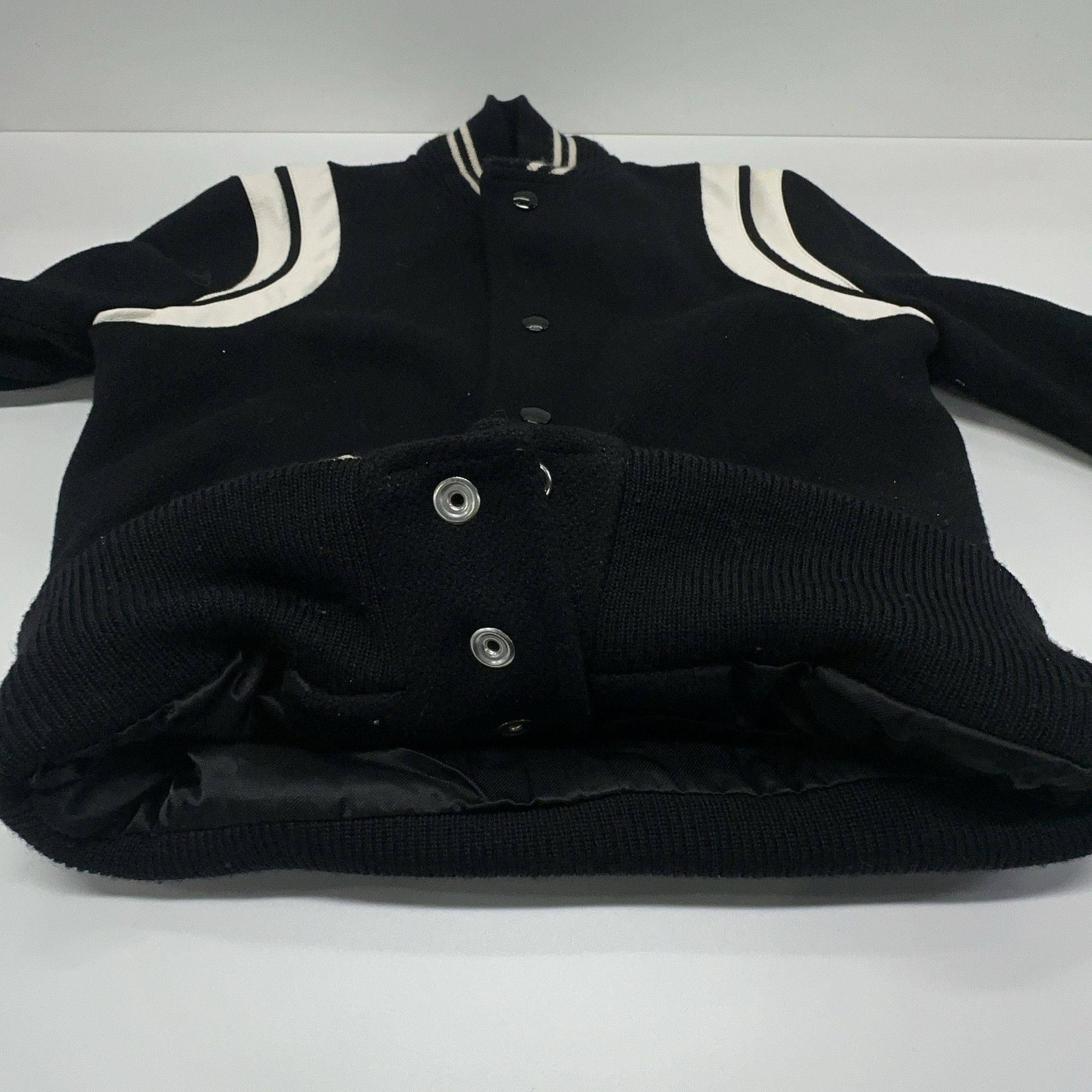 Saint Laurent Paris Saint Laurent Leather Trim Varsity Jacket Size 34 Size XS / US 0-2 / IT 36-38 - 5 Thumbnail