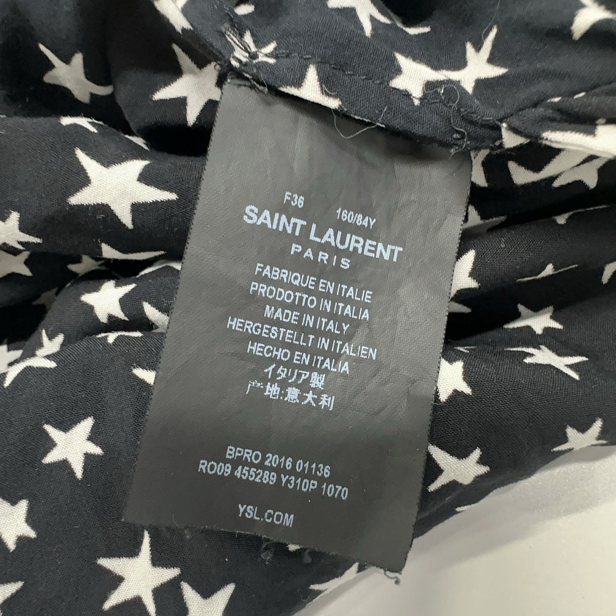 Saint Laurent Paris Saint Laurent Star Print Button Up Shirt Size 36 Size XS / US 0-2 / IT 36-38 - 4 Thumbnail