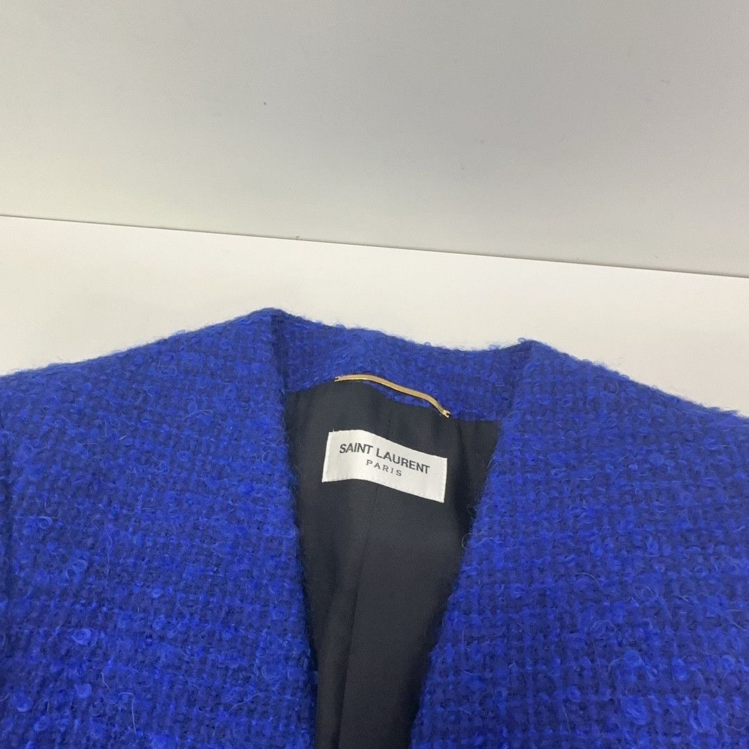 Saint Laurent Paris Saint Laurent Blue Tweed Jacket Size 34 Size XS / US 0-2 / IT 36-38 - 5 Thumbnail