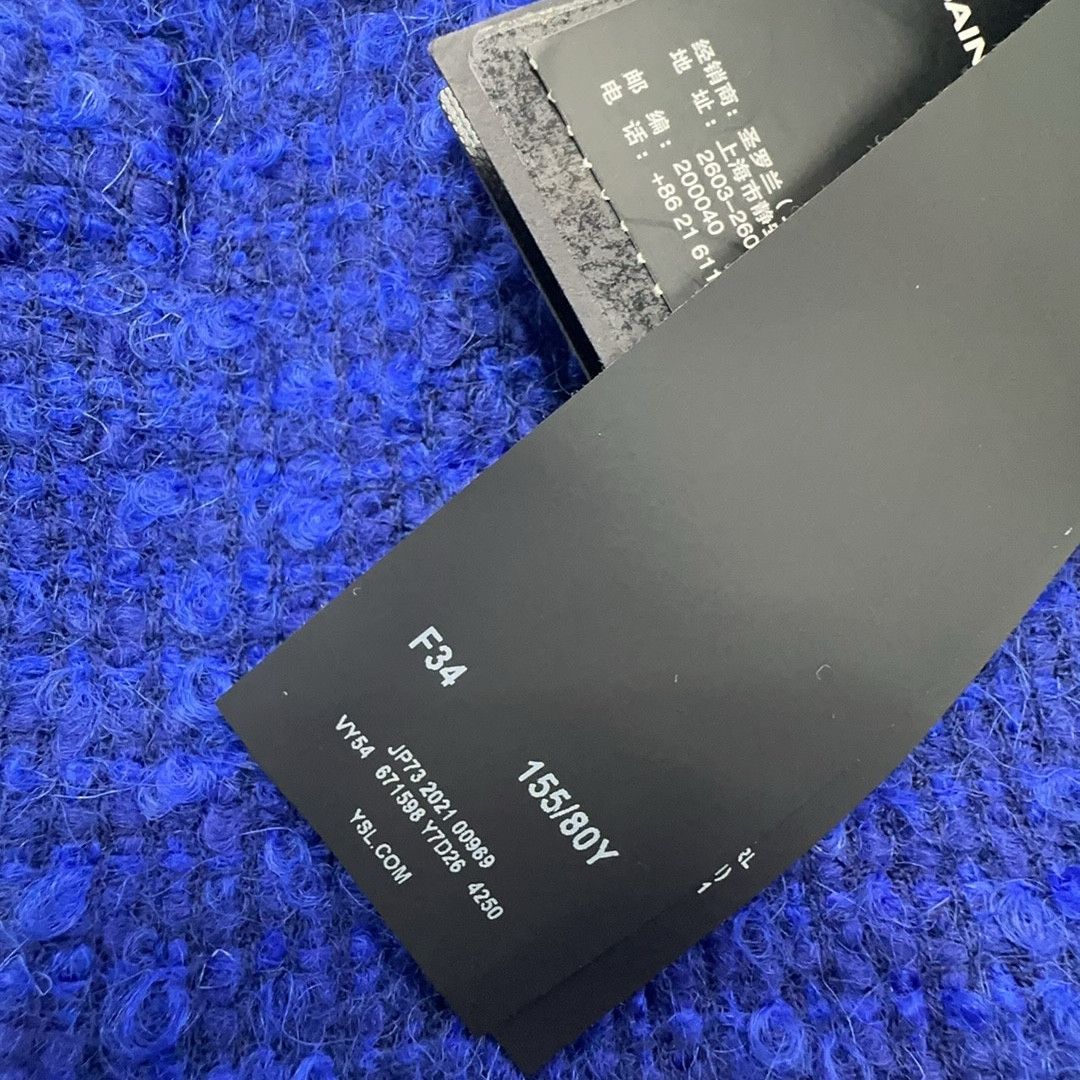 Saint Laurent Paris Saint Laurent Blue Tweed Jacket Size 34 Size XS / US 0-2 / IT 36-38 - 3 Thumbnail