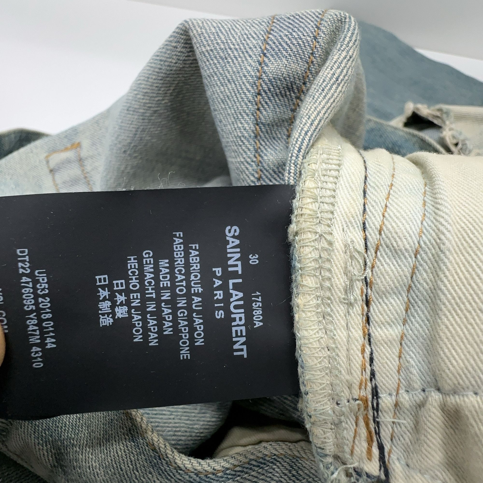Saint Laurent Paris Saint Laurent D02 Distressed Denim Jeans Size 30 Size US 30 / EU 46 - 3 Thumbnail