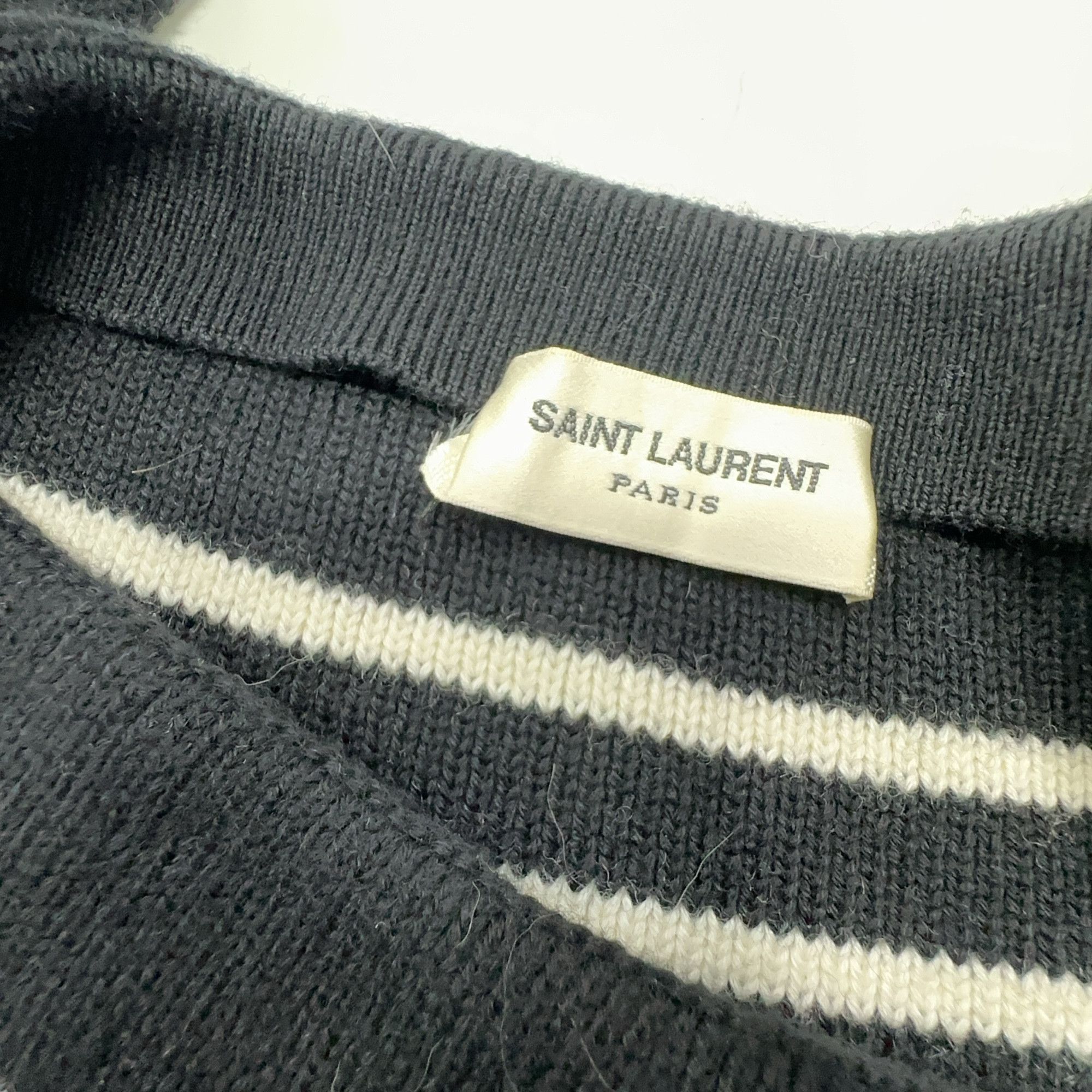 Saint Laurent Paris Saint Laurent Striped Off-Shoulder Sweater Size M Size M / US 6-8 / IT 42-44 - 4 Thumbnail