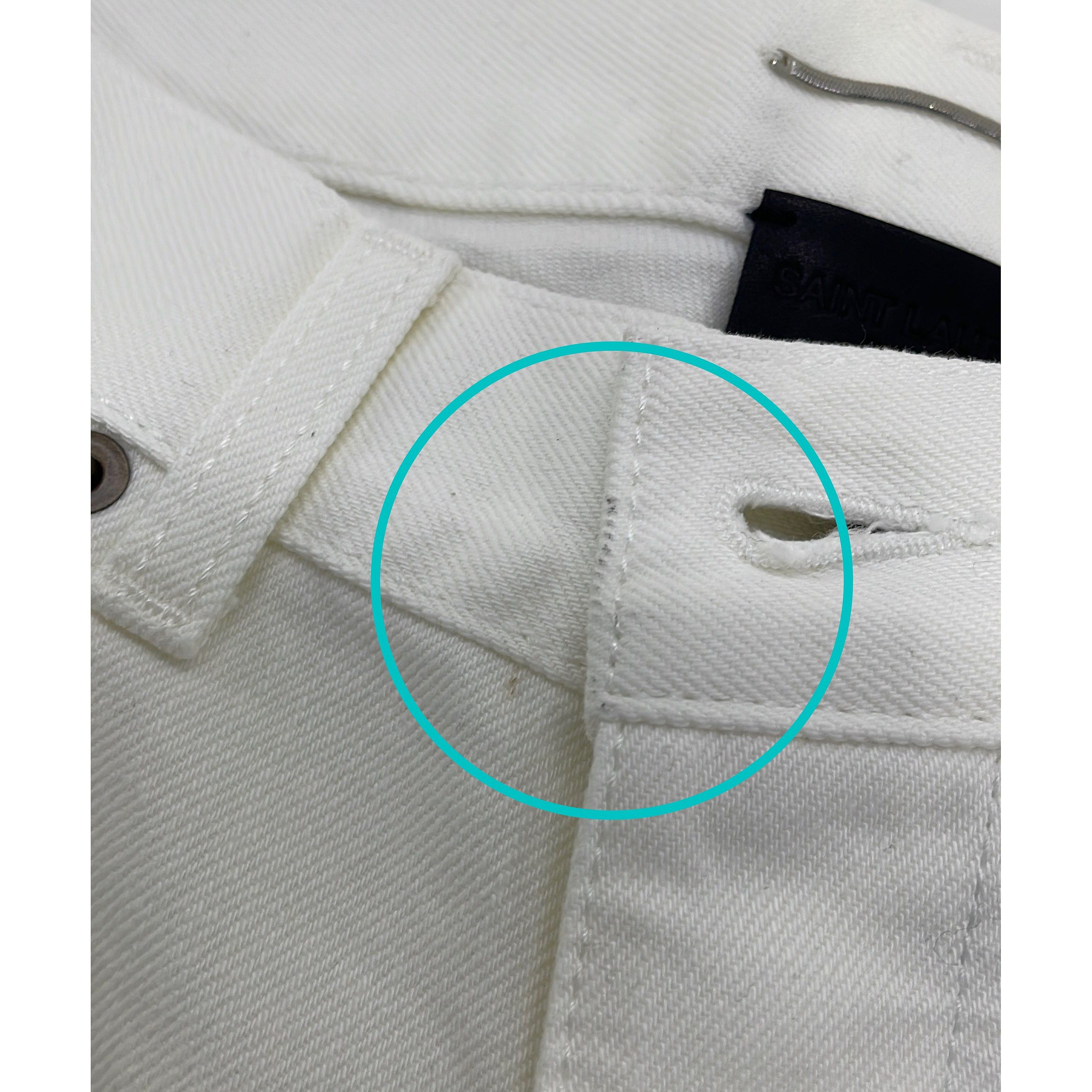Saint Laurent Paris Saint Laurent White Denim Jeans Size 26 Size 26" / US 2 / IT 38 - 6 Thumbnail