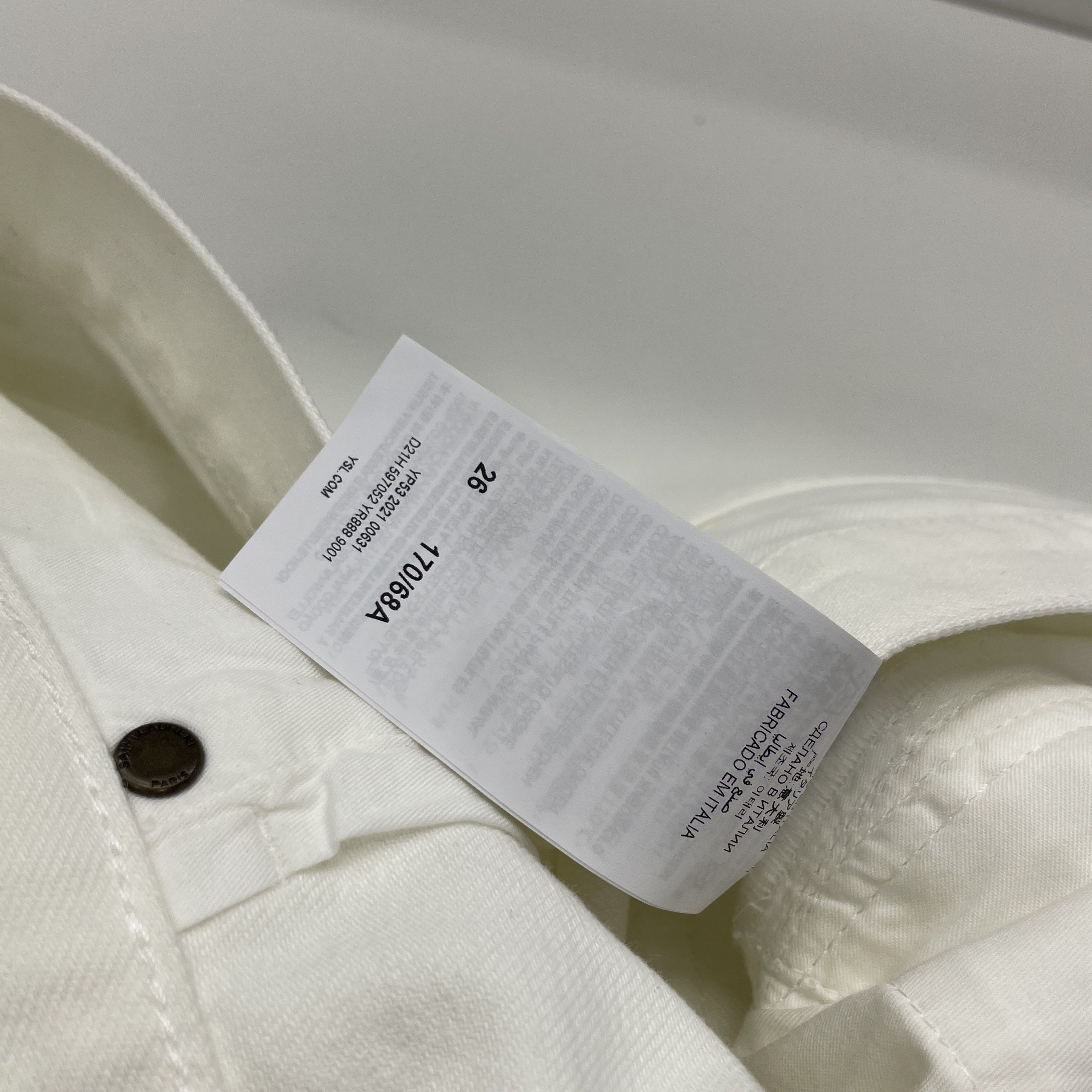 Saint Laurent Paris Saint Laurent White Denim Jeans Size 26 Size 26" / US 2 / IT 38 - 4 Thumbnail