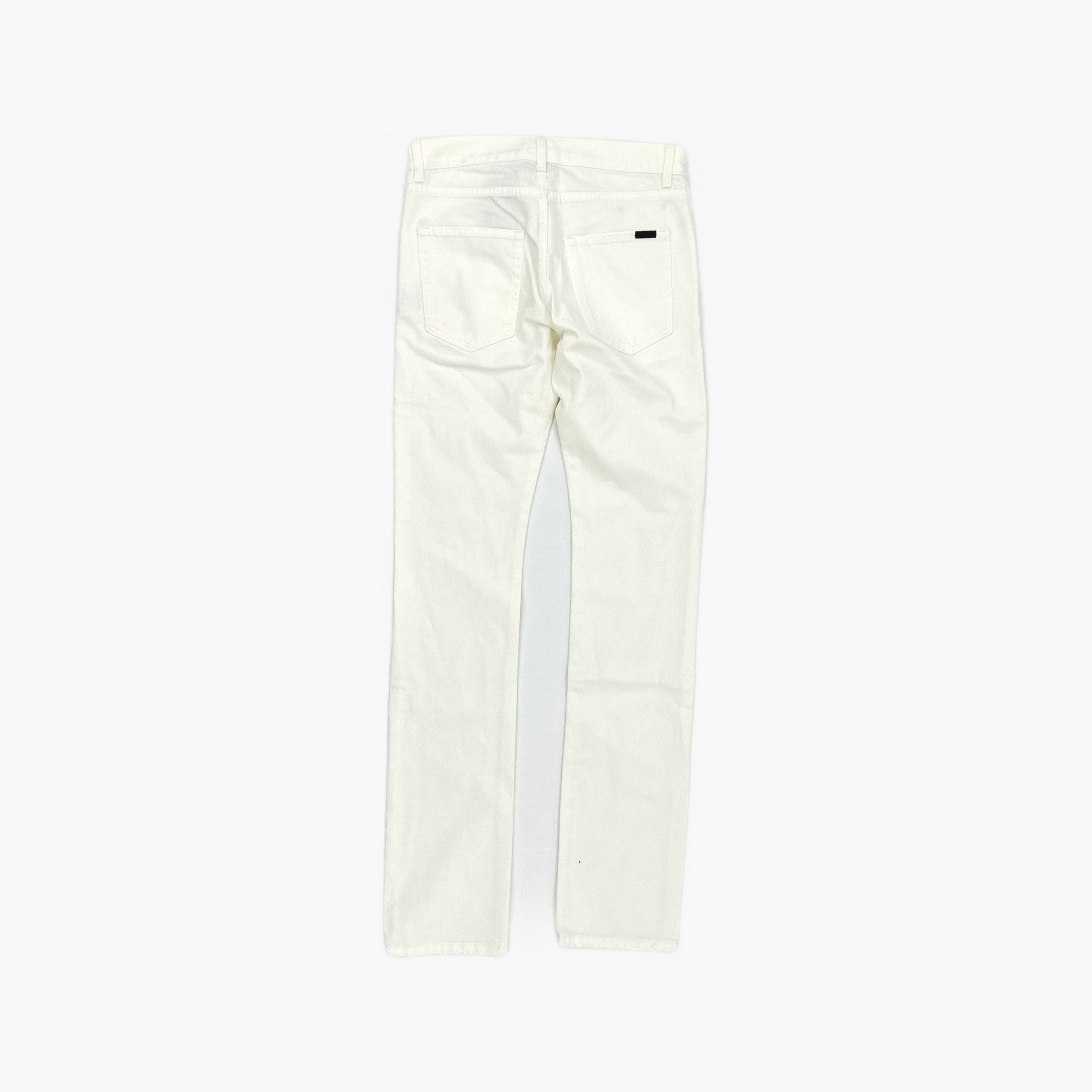 Saint Laurent Paris Saint Laurent White Denim Jeans Size 26 Size 26" / US 2 / IT 38 - 2 Thumbnail